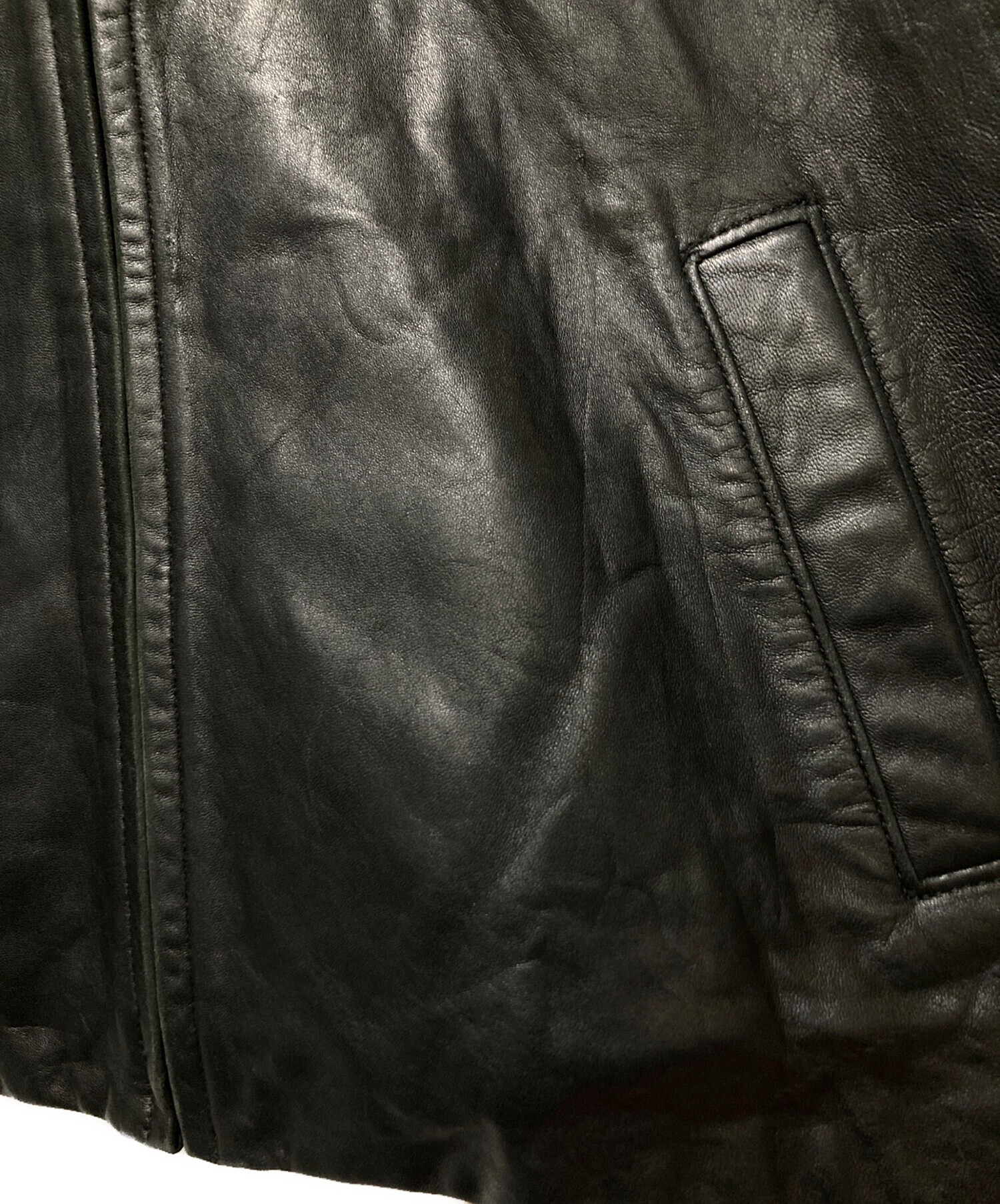 中古・古着通販】Eddie Bauer (エディーバウアー) ラムレザージップ