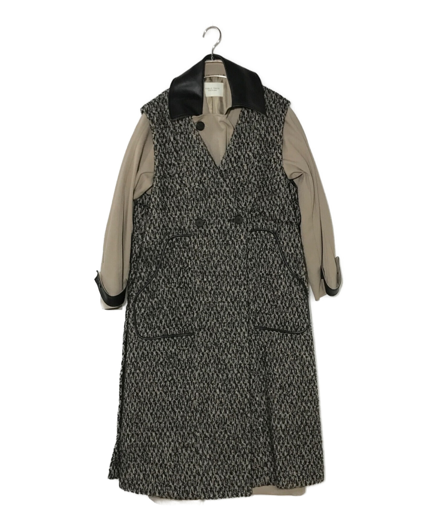 【美品】パブリックトウキョウ ツイード ジレ レイヤー トレンチコート 2way PUBLIC TOKYO（パブリックトウキョウ）の「ツイードジレレイヤー