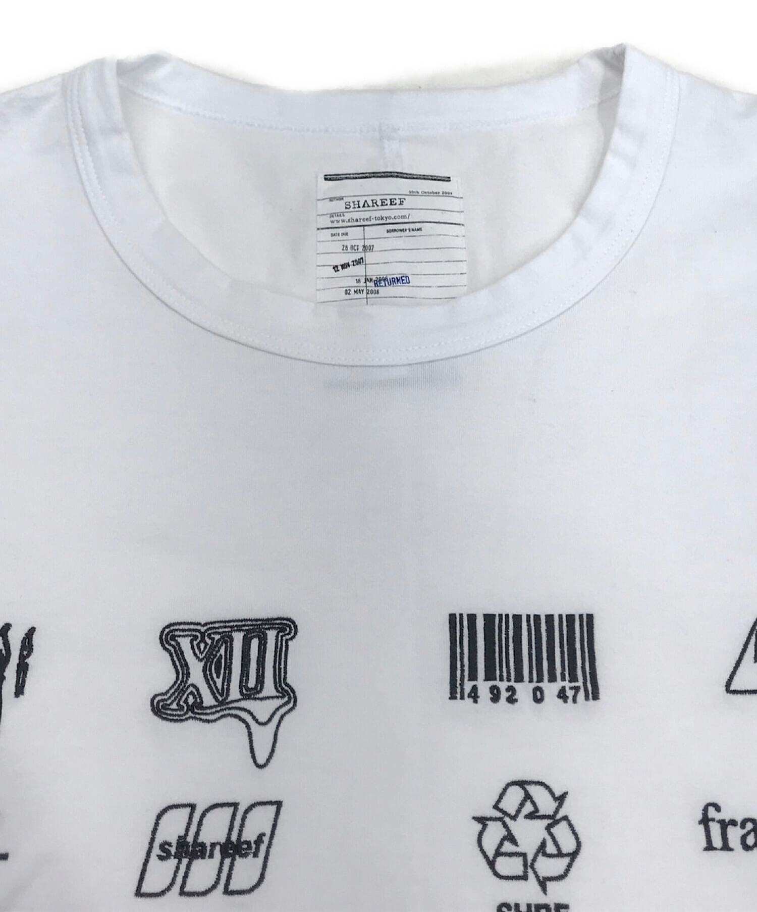 中古・古着通販】SHAREEF (シャリーフ) LOGO Tシャツ ホワイト サイズ 