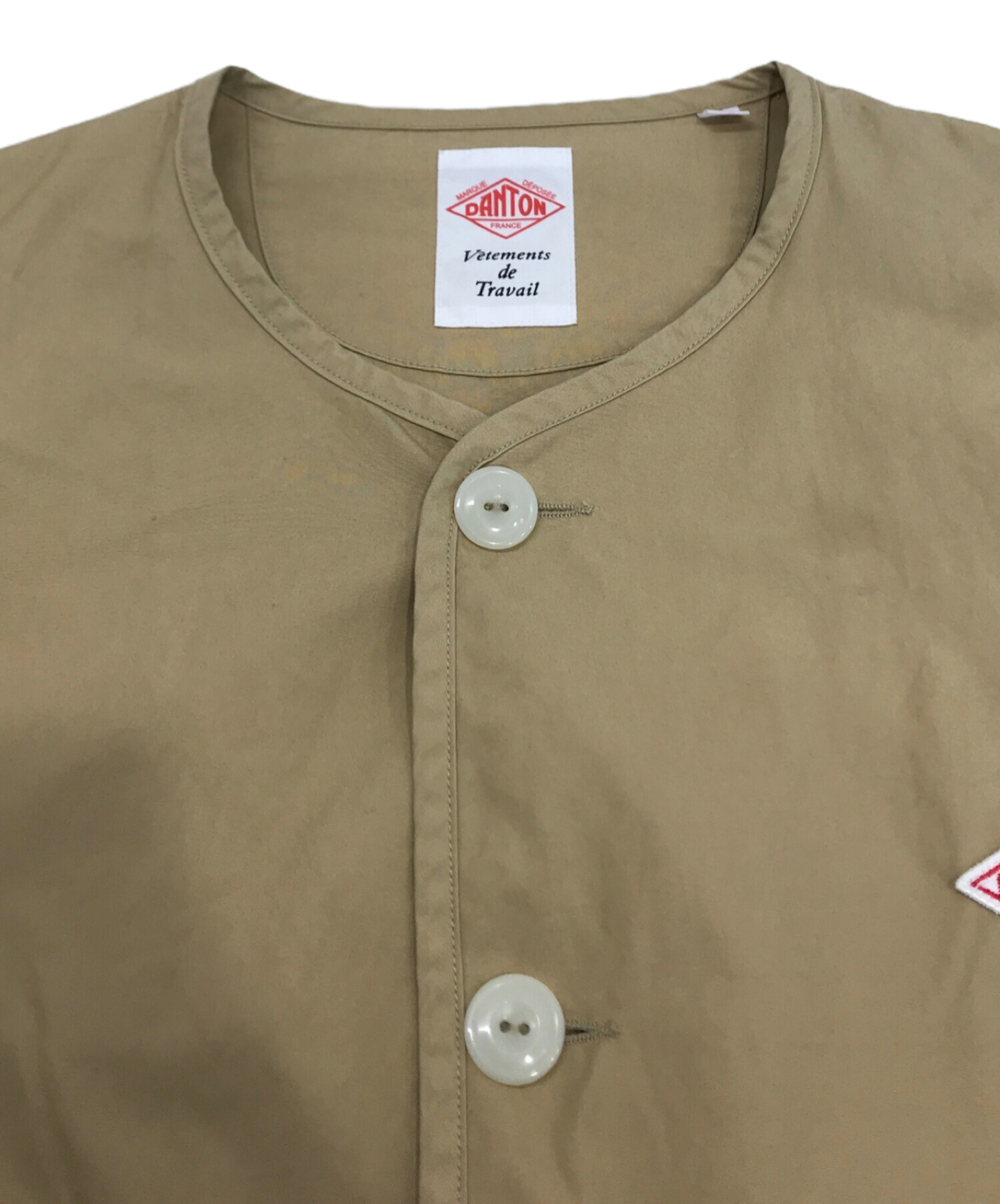 中古・古着通販】DANTON (ダントン) ノーカラージャケット ベージュ