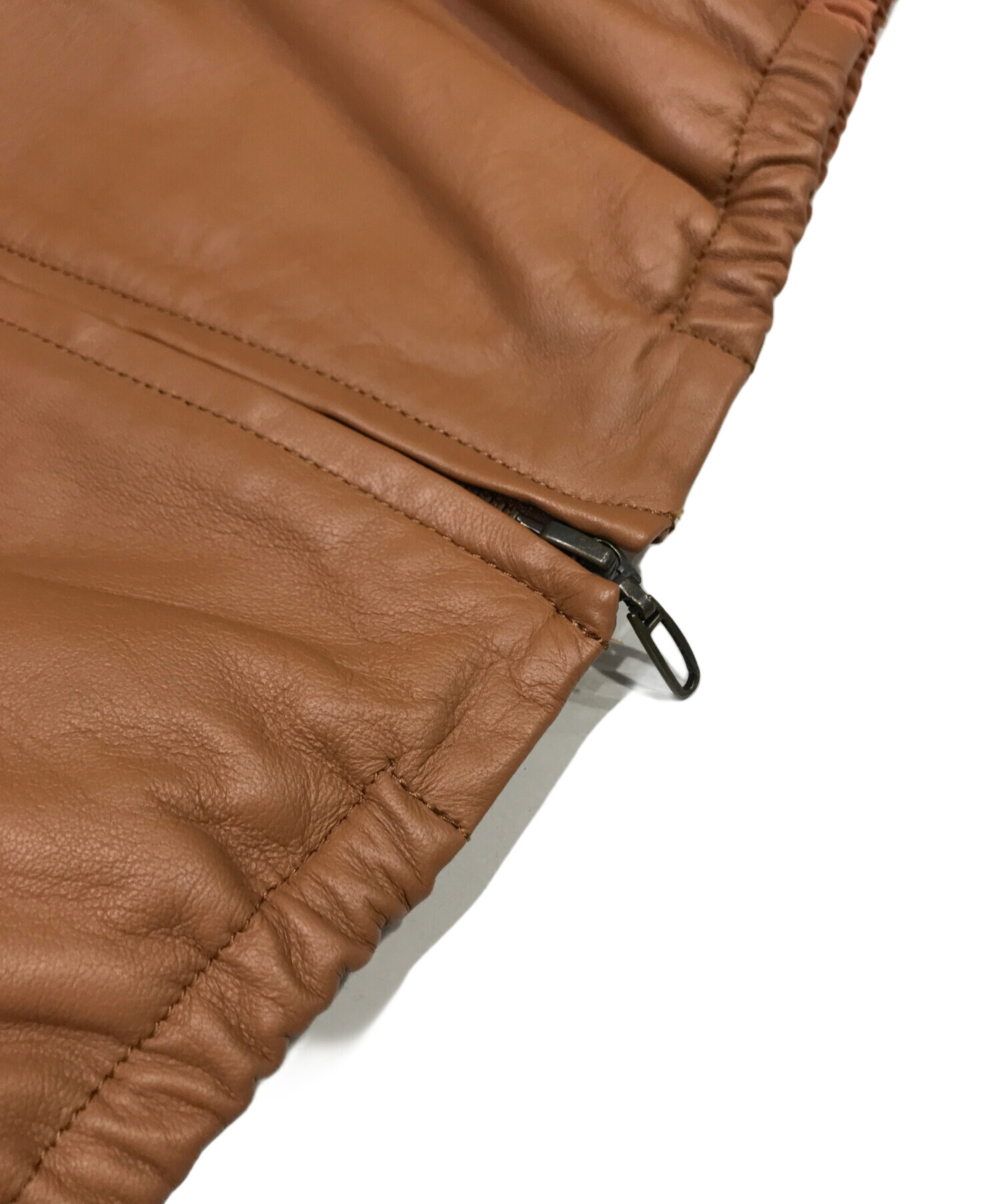 中古・古着通販】Sybilla (シビラ) 切替ラムレザージャケット ベージュ