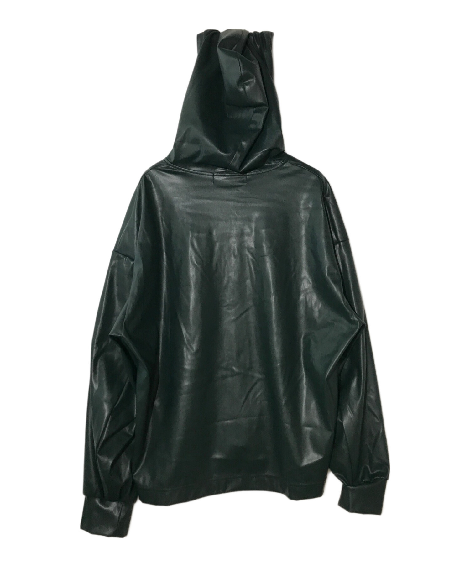 中古・古着通販】CULLNI (クルニ) Faux Leather Dot Button Hoodie 