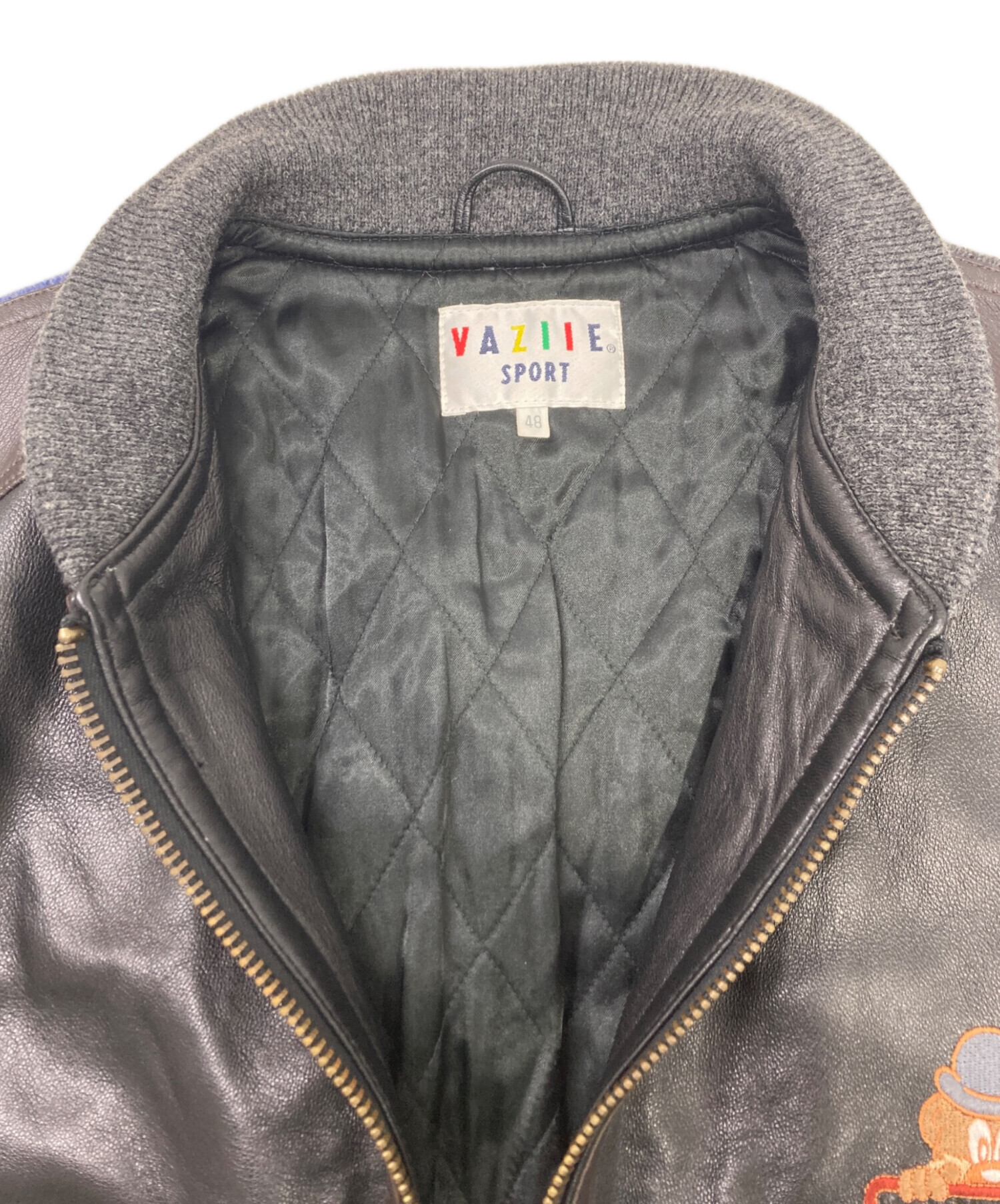 中古・古着通販】VAZIIE SPORT (バジエスポーツ) 袖切り替えラムレザー 