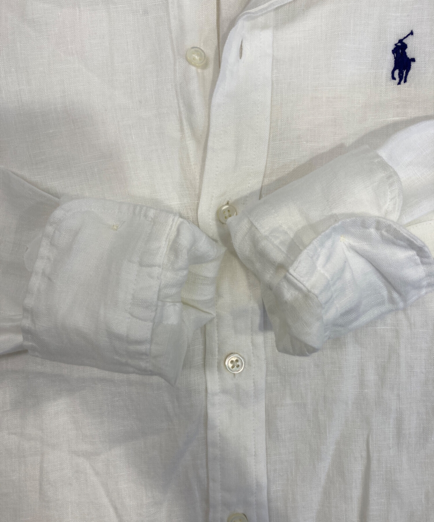 未使用級 ポロラルフローレン リネンシャツ 羽織り ネイビー 白ポニー XS 中古・古着通販】POLO RALPH LAUREN (ポロ・ラルフローレン) リネン