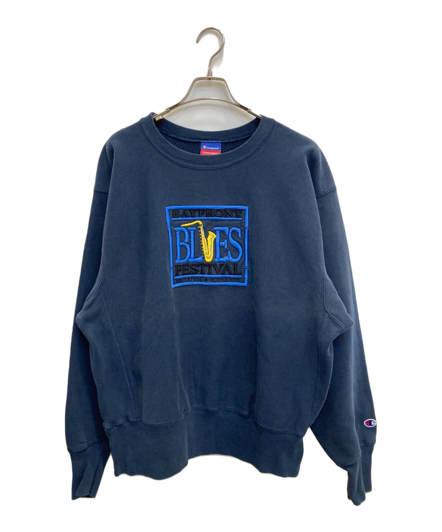 Champion ネイビー クルーネック トレーナー プレミアムリバース