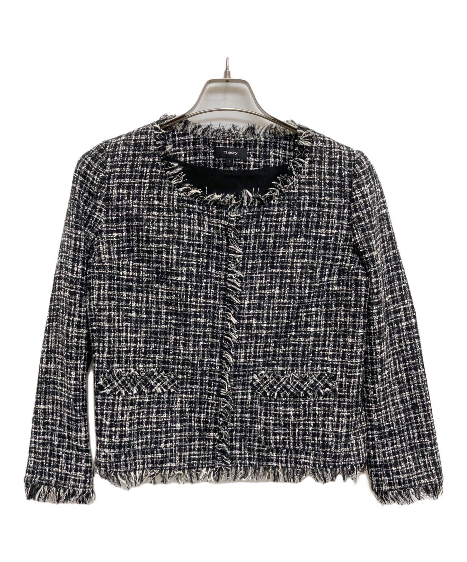 中古・古着通販】theory (セオリー) ツイードジャケット ブラック  