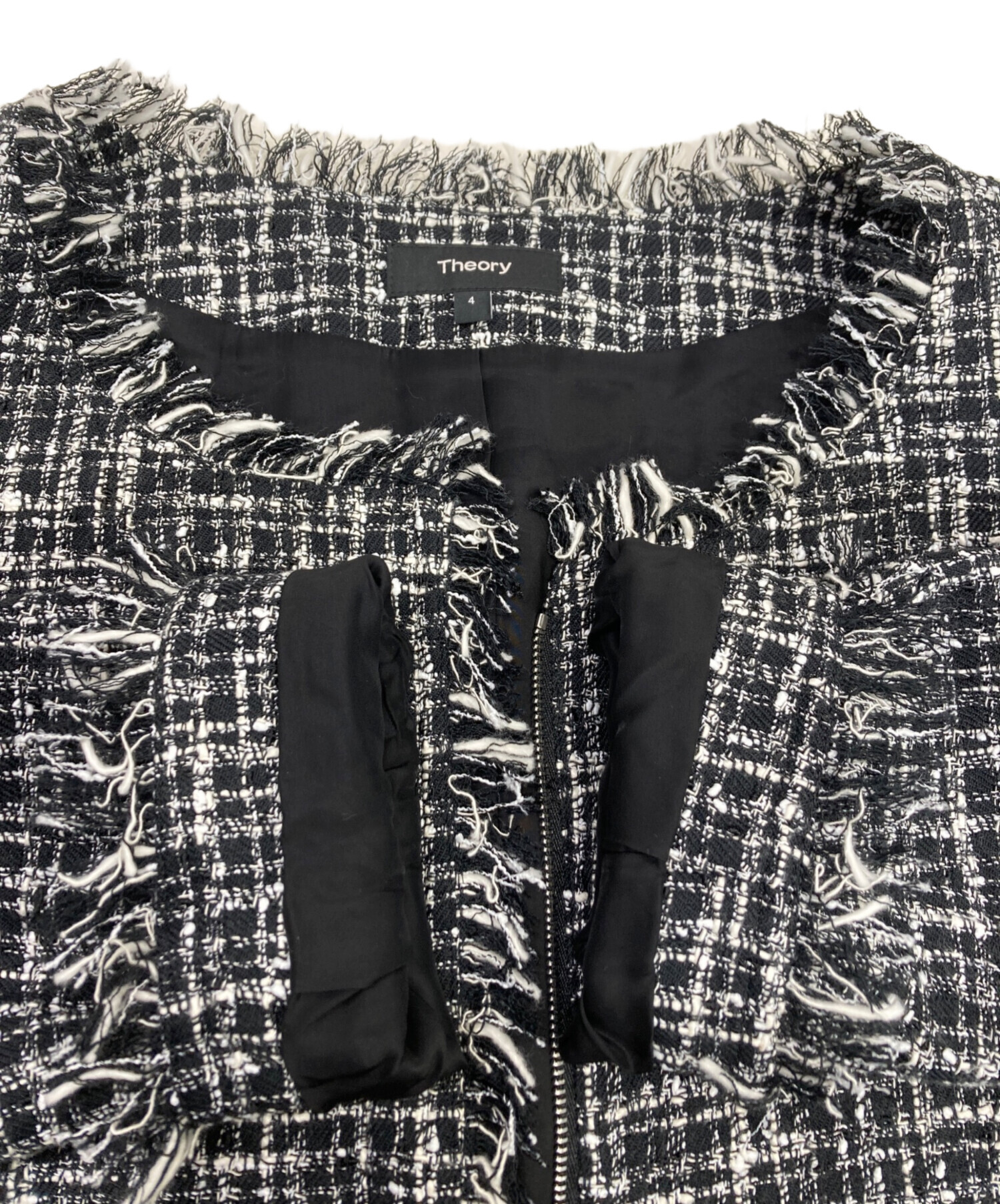 中古・古着通販】theory (セオリー) ツイードジャケット ブラック  