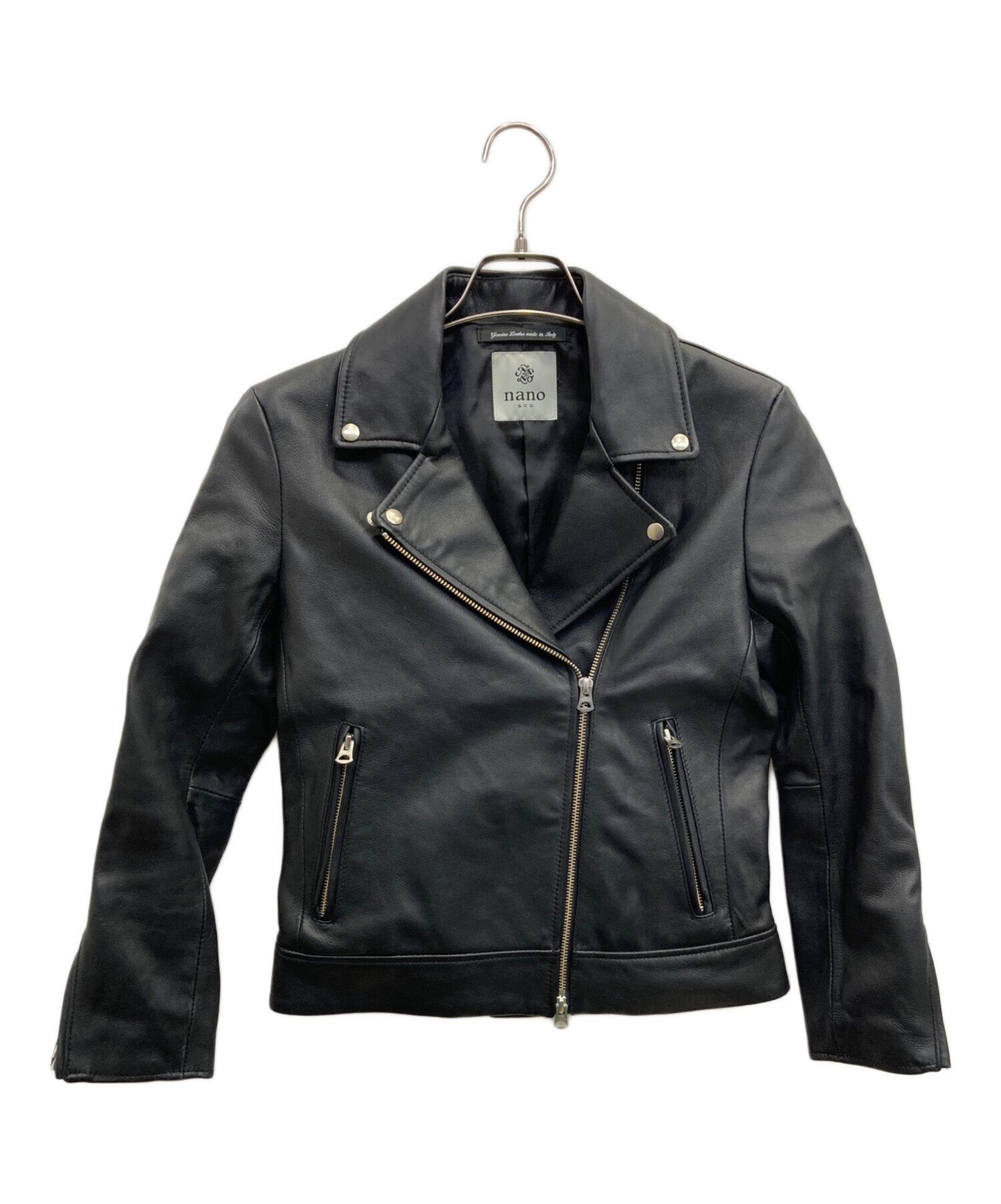 nano・universeラムレザー ライダージャケット ナノユニバース