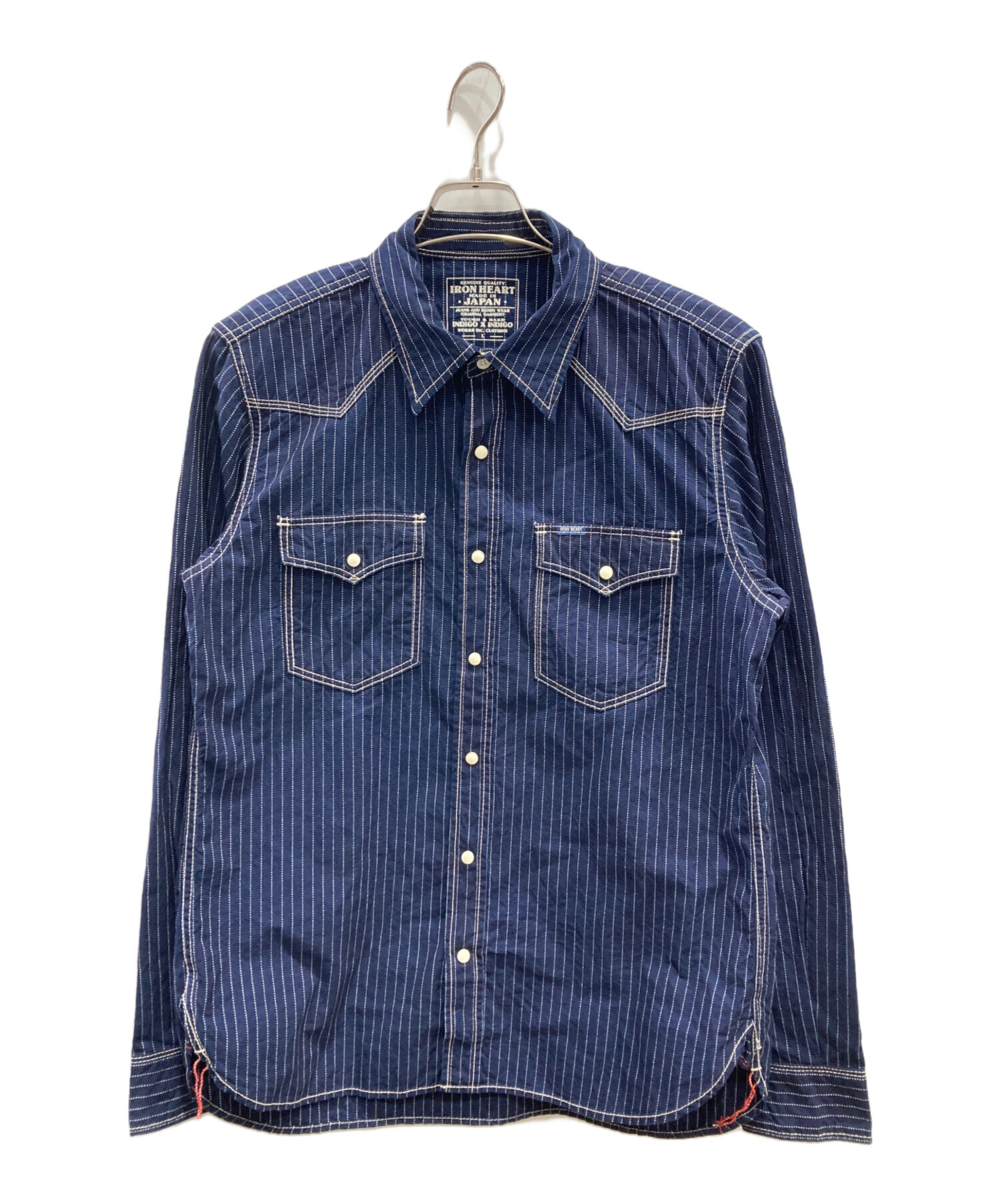 ★アイアンハート　ストライプ　ワークシャツ　M　ブラック/レッドストライプ★ 2025年最新IRON HEART メンズ シャツの人気アイテム - メルカリ