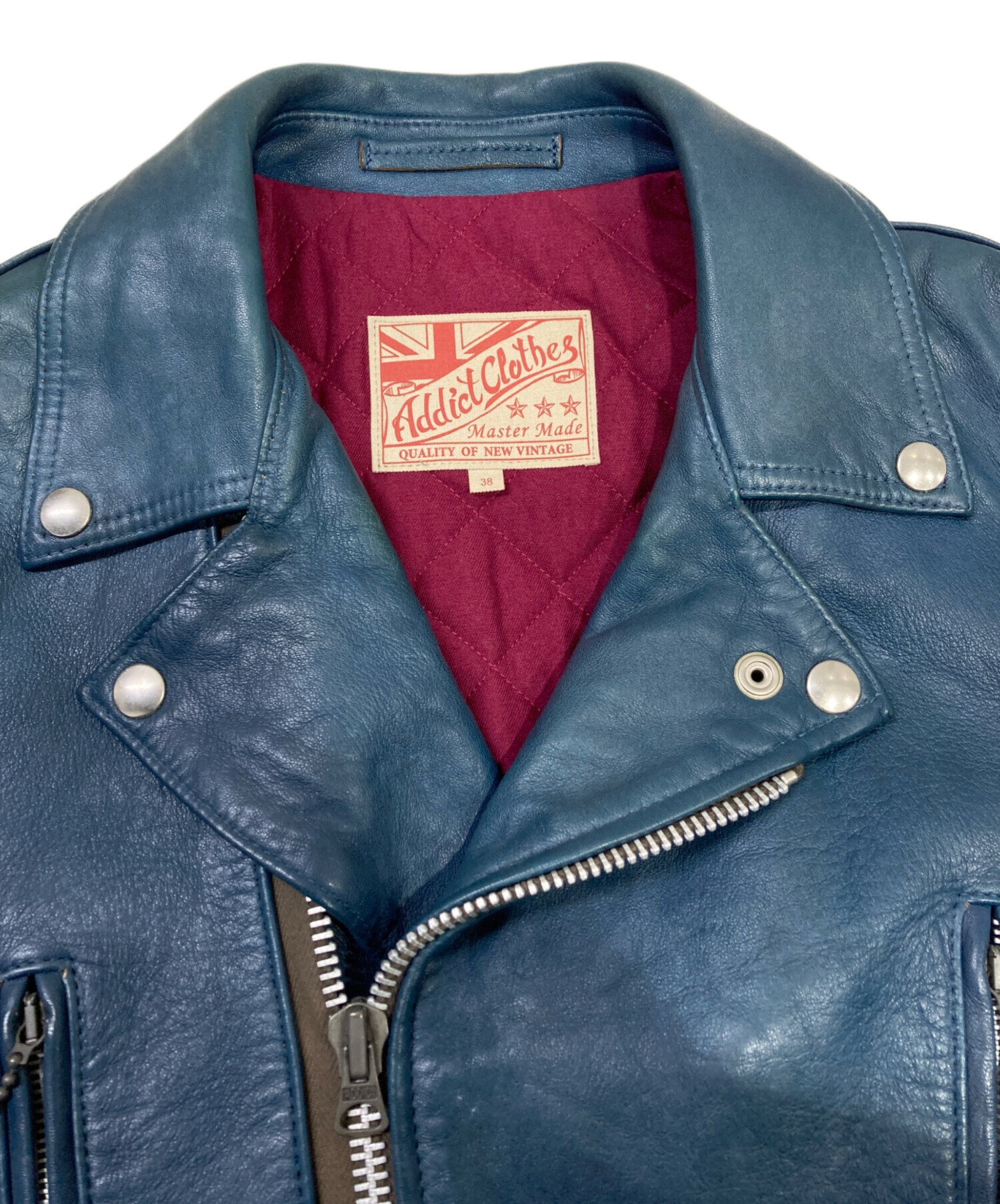 Addict Clothes ダブルライダースジャケット 38サイズ グリーン 中古・古着通販】ADDICT CLOTHES (アディクト クローズ) シープ