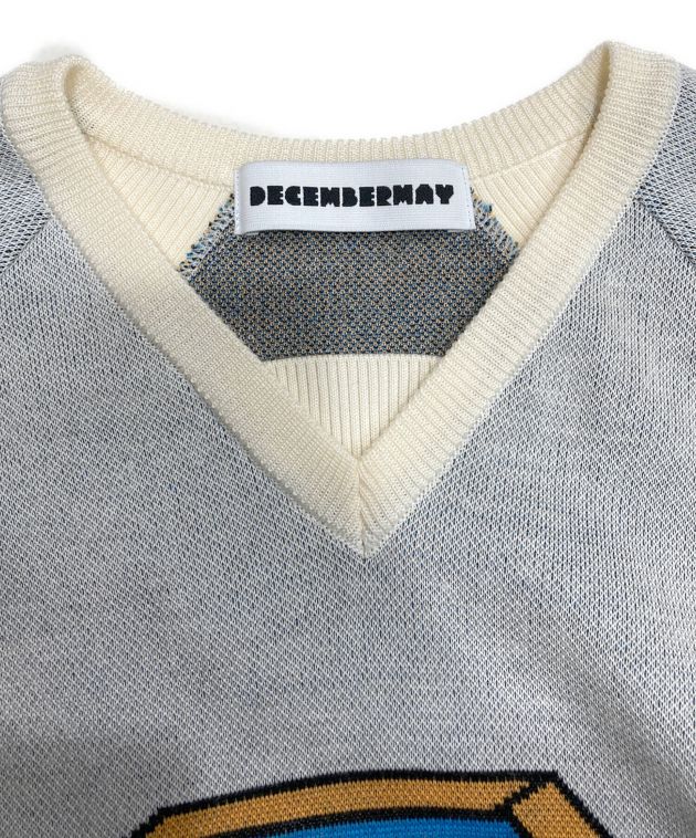DECEMBER MAY Vネックセーター S-Mサイズ ホワイト DECEMBER MAY Vネックセーター S-Mサイズ ホワイト 中古・古着通販