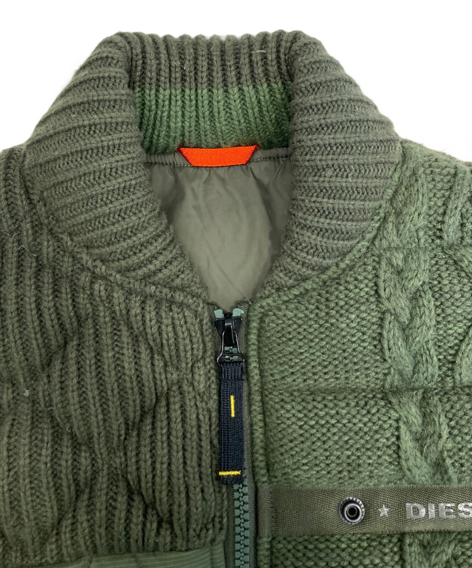 中古・古着通販】DIESEL (ディーゼル) 切替ダウンジャケット カーキ 