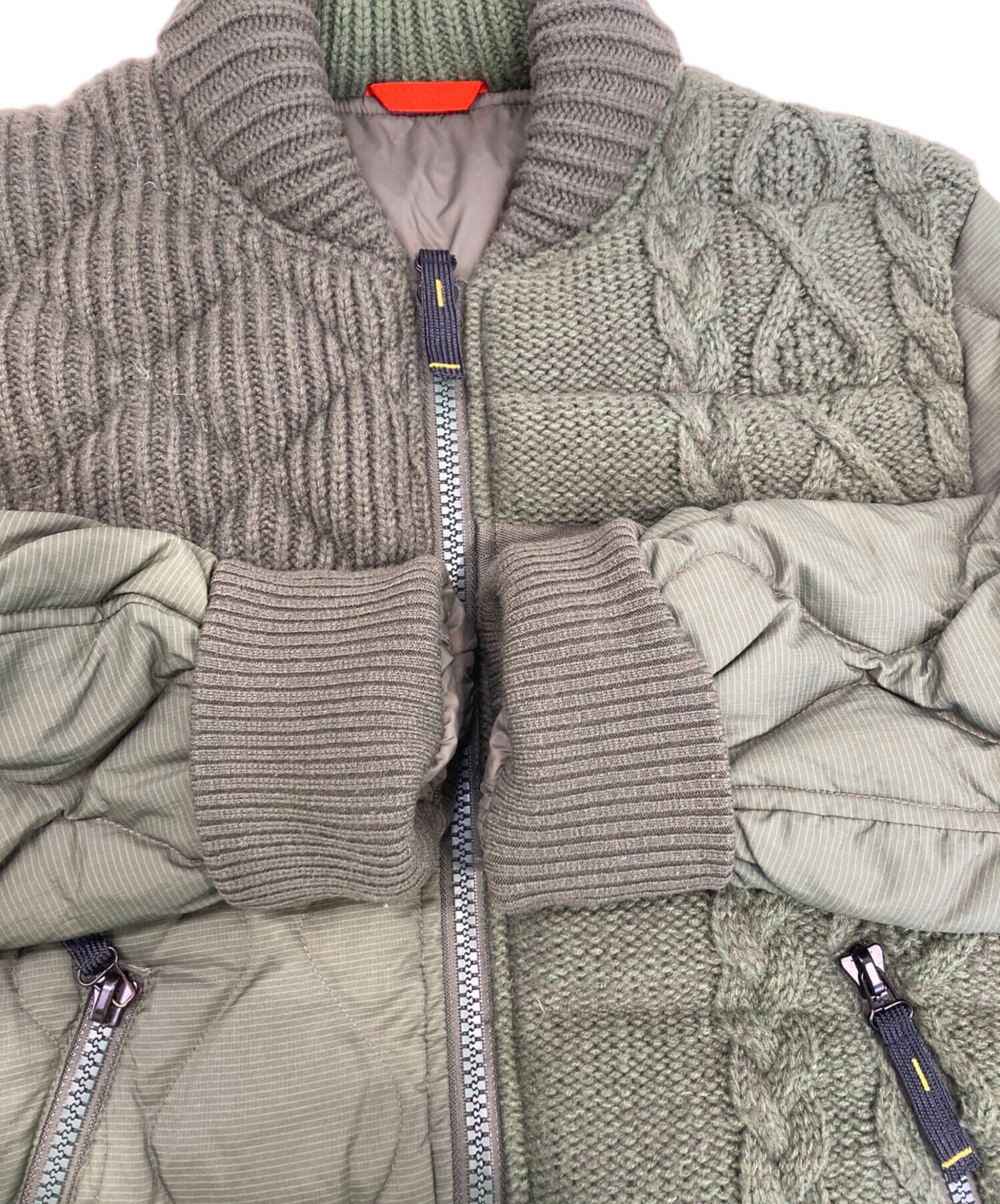 未使用級 DIESEL フード付き 切替デザイン 中綿 ダウンジャケット M相当 中古・古着通販】DIESEL (ディーゼル) 切替ダウンジャケット カーキ