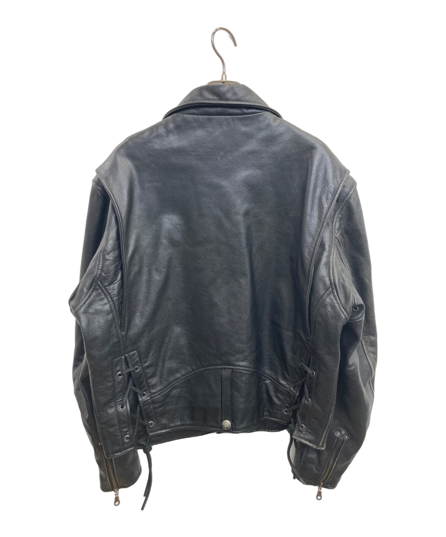 中古・古着通販】GUESS (ゲス) レザージャケット ブラック サイズ:S 