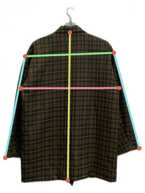 中古・古着通販】Discoat (ディスコート) チェック柄 ダブルブレスト 中古・古着通販】Discoat (ディスコート) チェック柄 ダブルブレスト