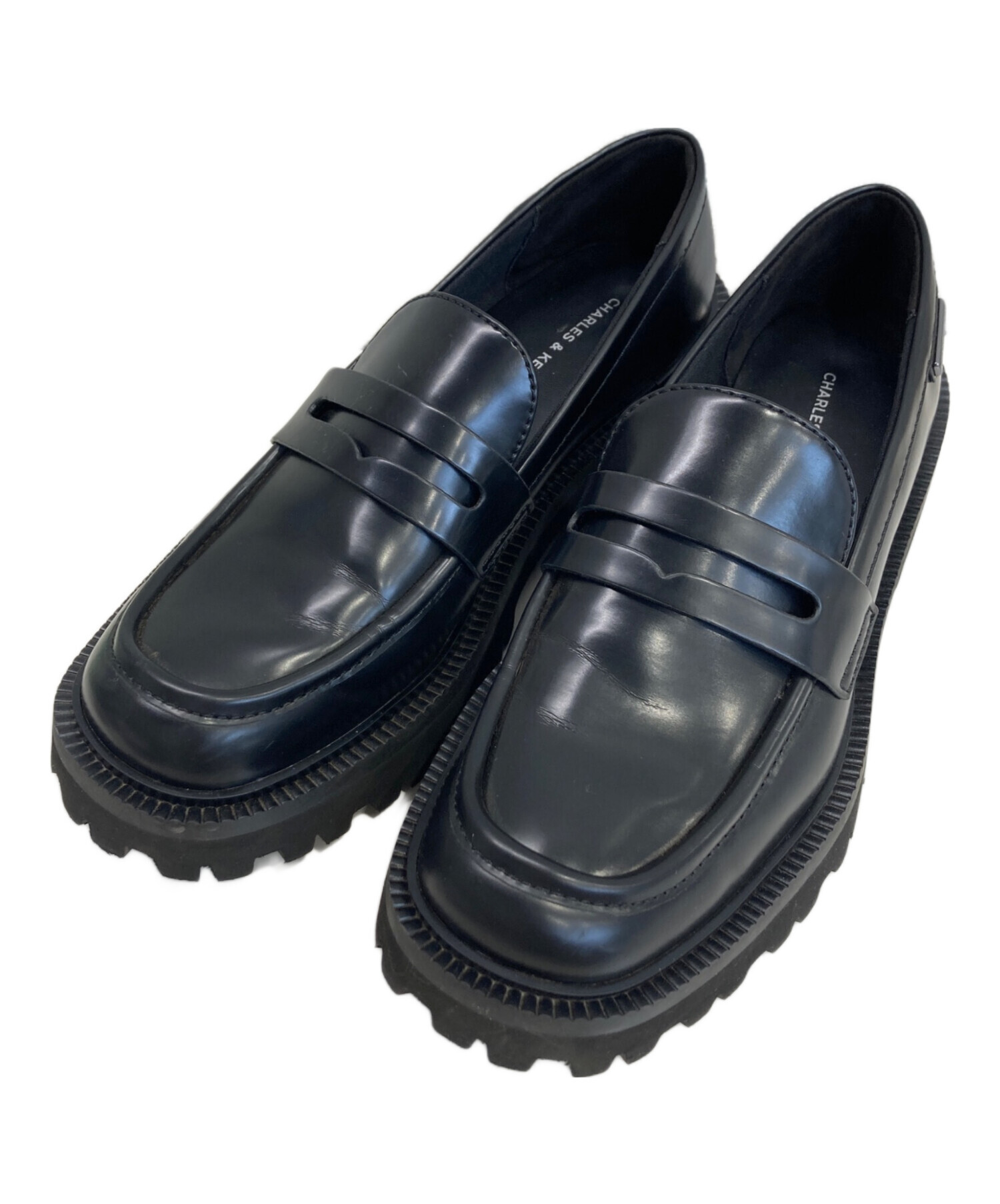 【未使用】CHARLES & KEITH ローファー　ブラック　革靴　24.5 中古・古着通販】CHARLES & KEITH (チャールズ＆キース) ローファー