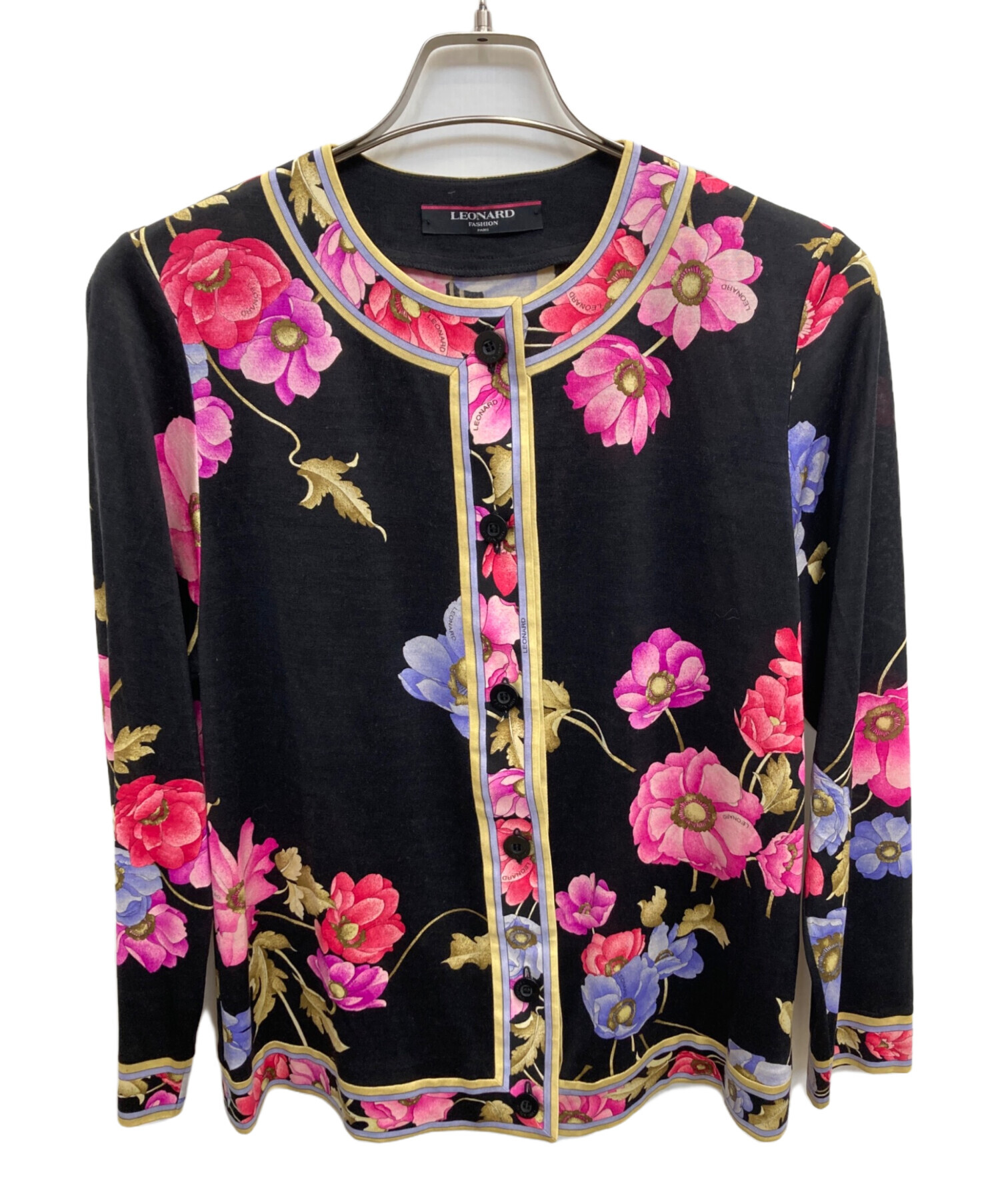 レオナール LEONARD FASHION 花柄刺繍カーディガン 金ボタン 【公式通販】