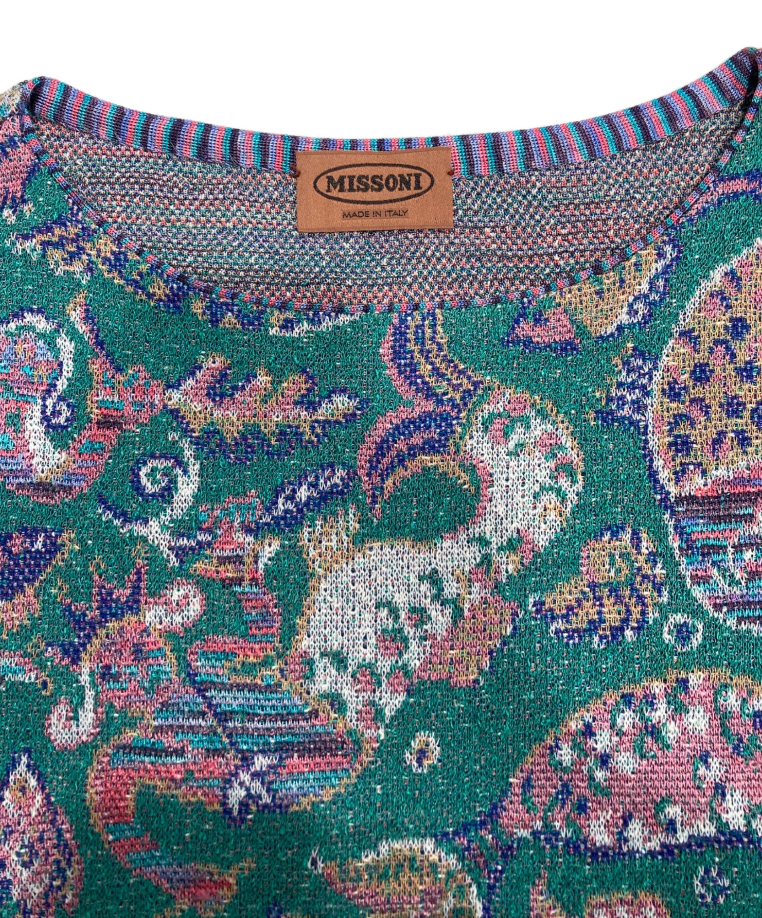 中古・古着通販】missoni (ミッソーニ) チュニック グリーン×ピンク