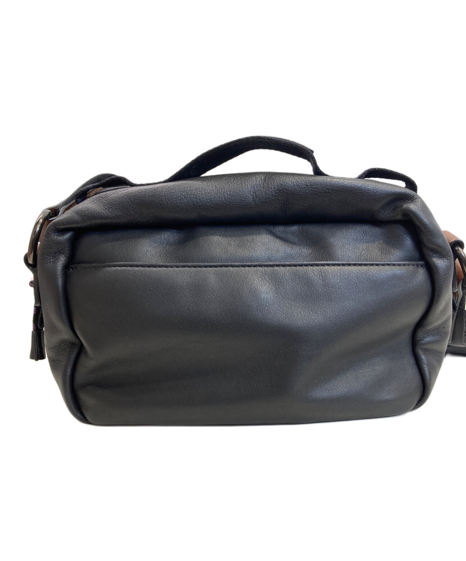 中古・古着通販】COACH (コーチ) レザーショルダーバッグ ブラック