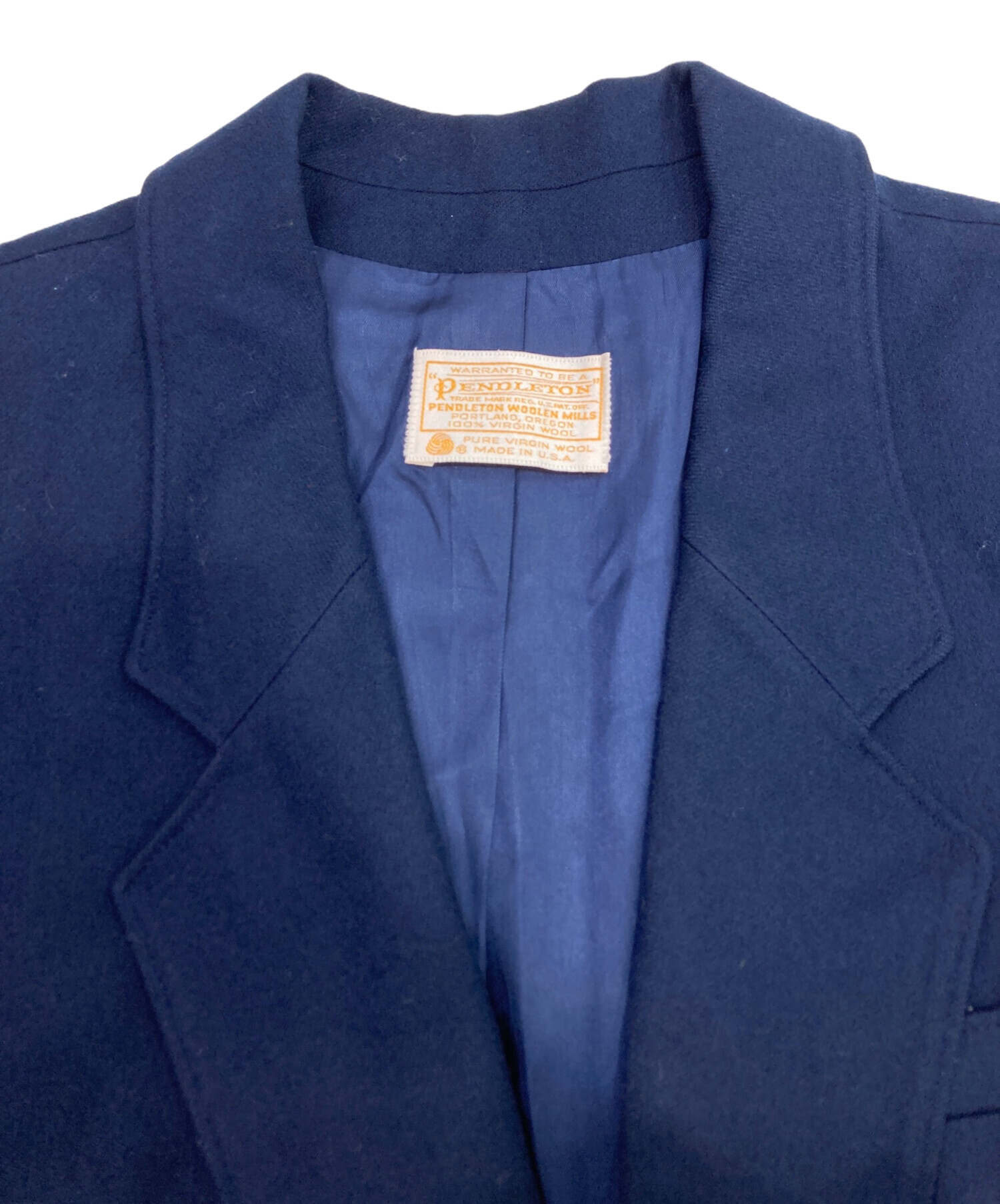 PENDLETON / テーラードジャケット/S/ウール/ネイビー 中古・古着通販】PENDLETON (ペンドルトン) テーラードジャケット