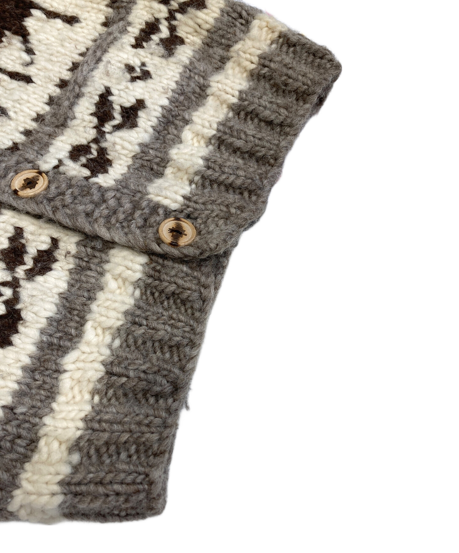 中古・古着通販】KISITAU (キシタウ) カウチンセーター ベージュ