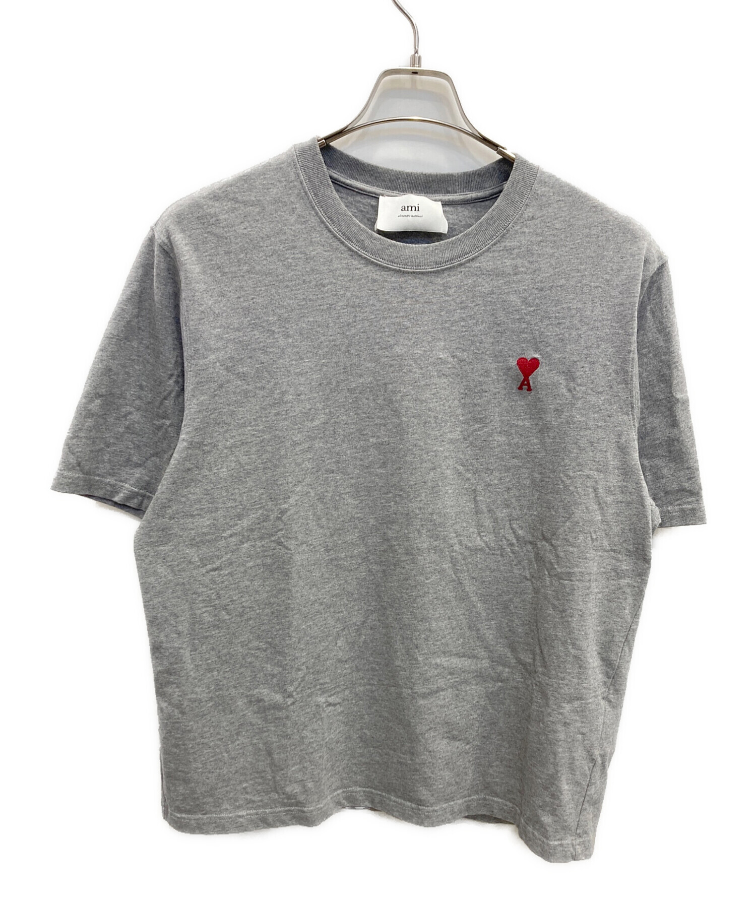 中古・古着通販】ami (アミ) ハート刺繍Tシャツ グレー サイズ:S 