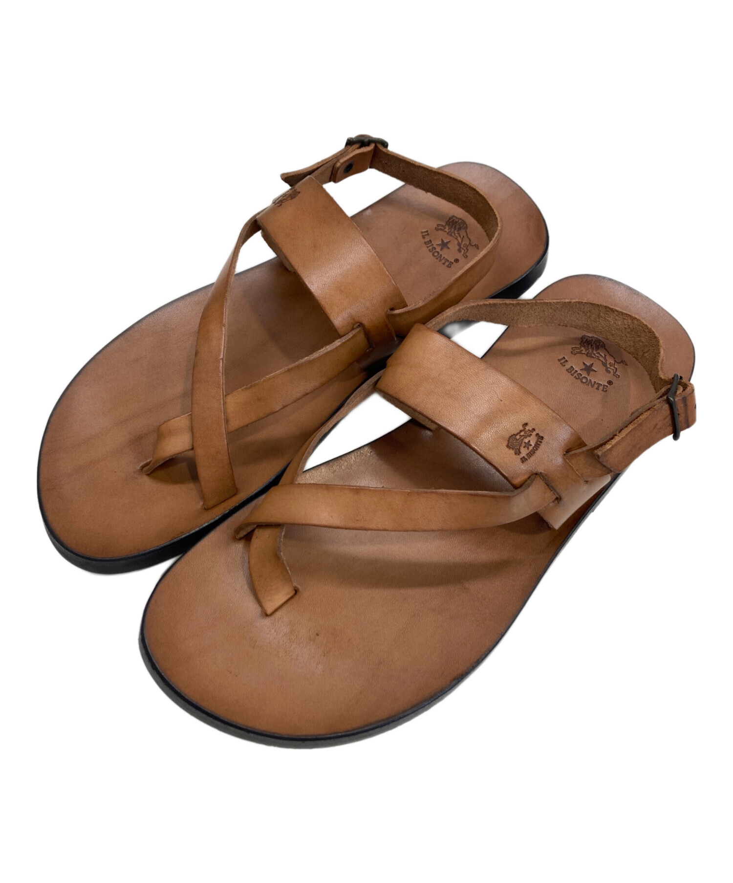 IL BISONTE　メンズブラウンレザーサンダル　size40 中古・古着通販】IL BISONTE (イル ビゾンテ) サンダル ブラウン
