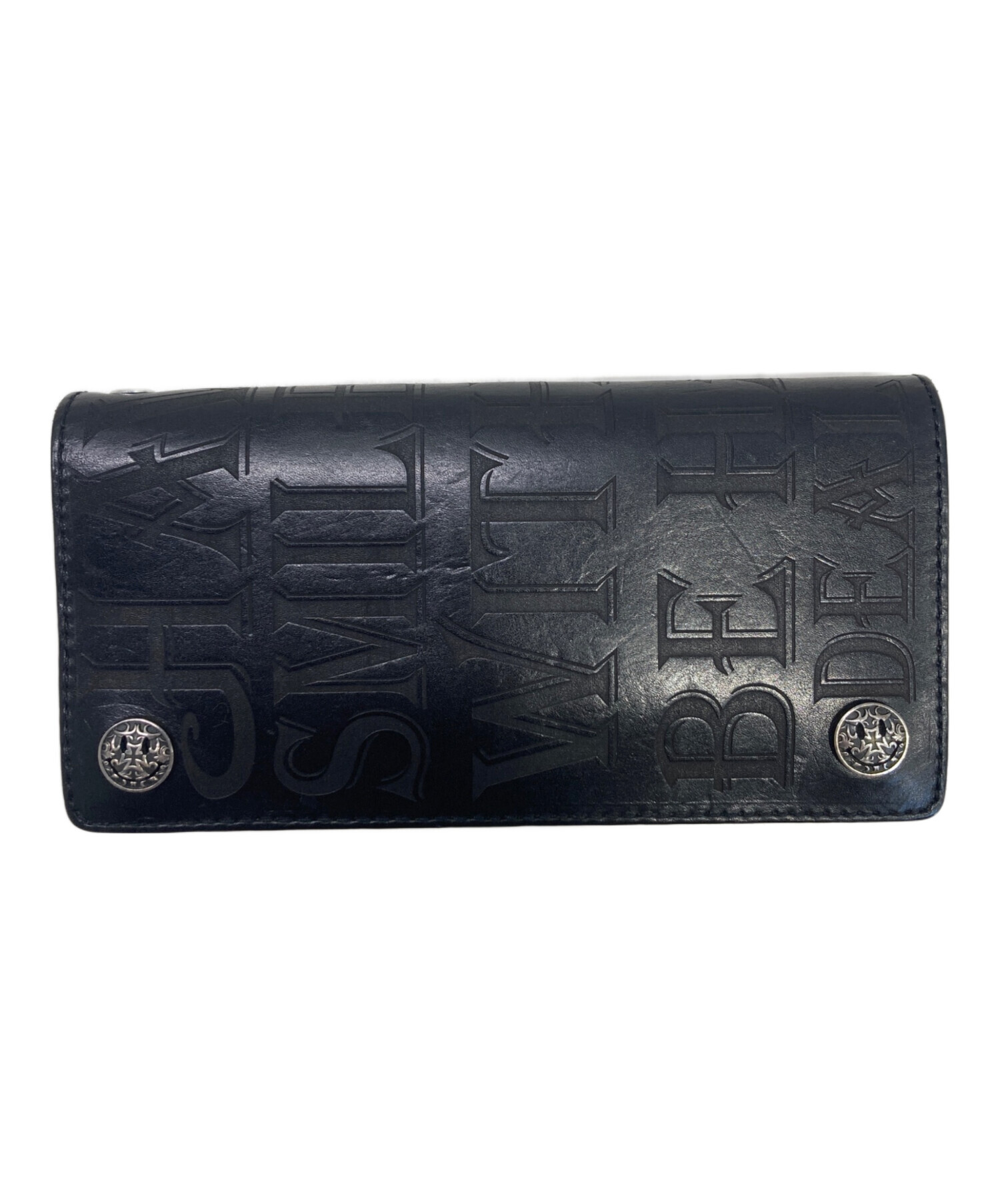 DEAL DESIGN 財布 ブラック レザー 総柄 ディールデザイン 財布 黒 中古・古着通販】DEAL DESIGN (ディールデザイン) 財布 ブラック