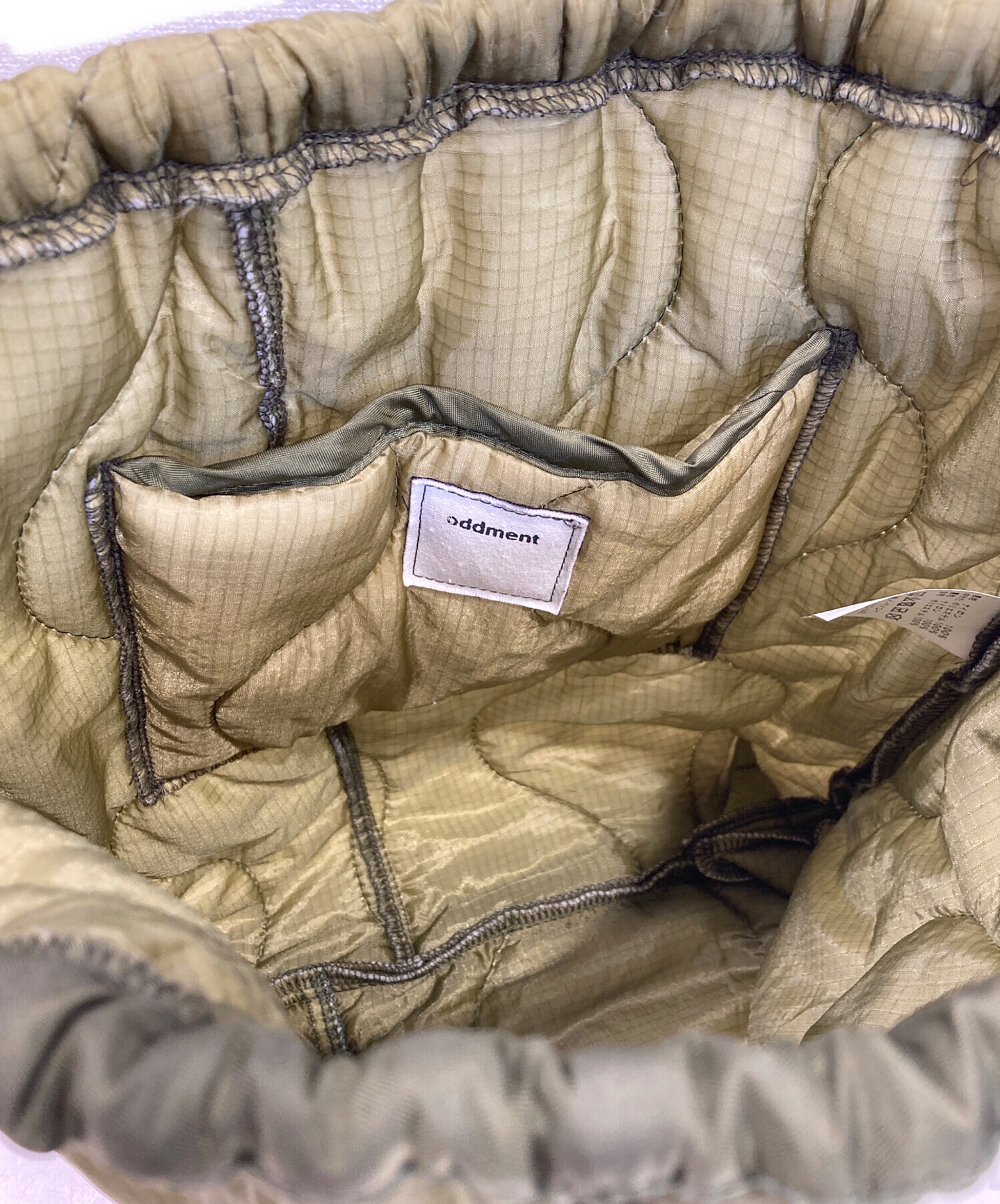 未使用品　oddment オッドメント キルティングバッグ 中古・古着通販】oddment (オッドメント) キルティング巾着