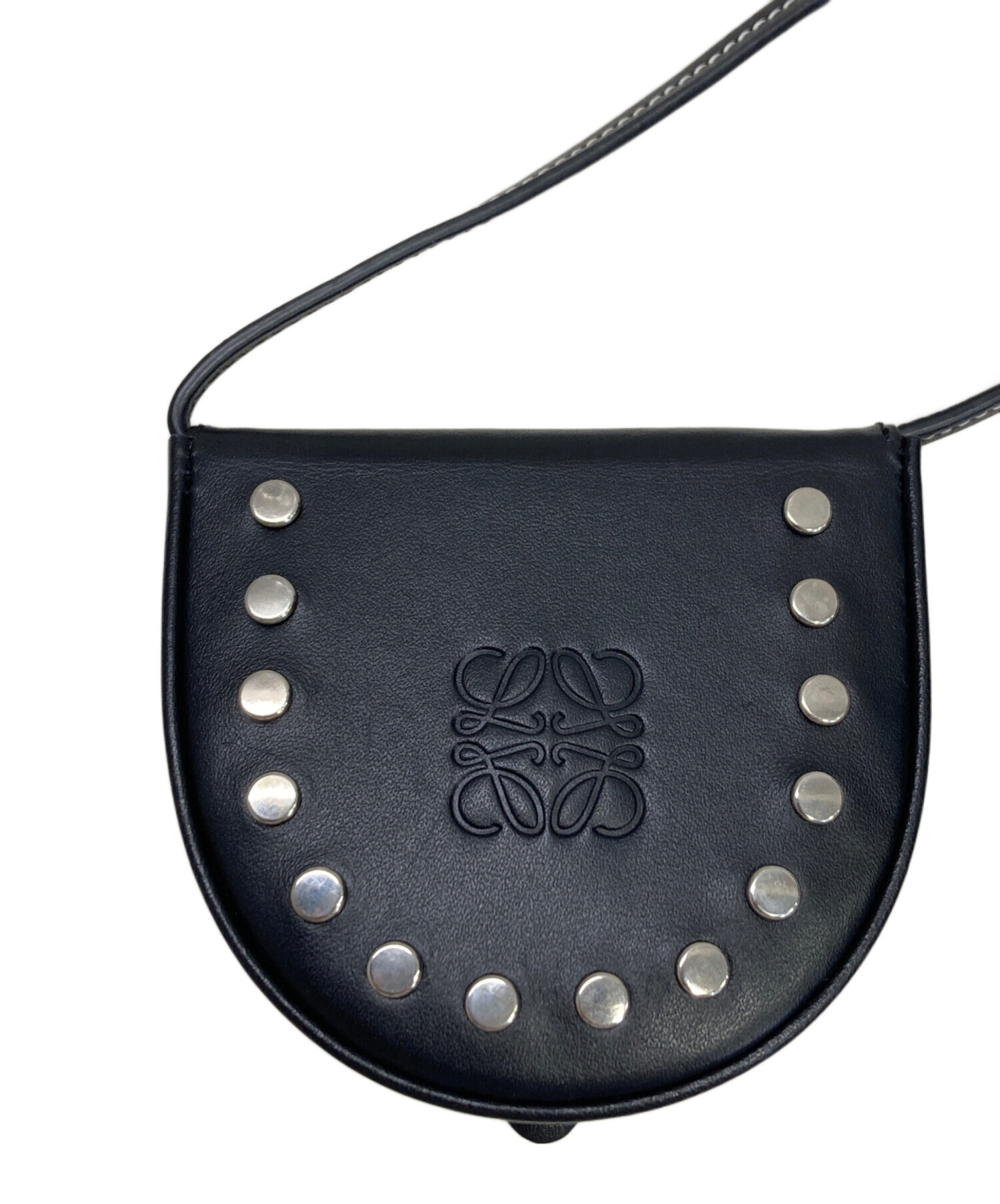 中古・古着通販】LOEWE (ロエベ) レザーコインケース ブラック 