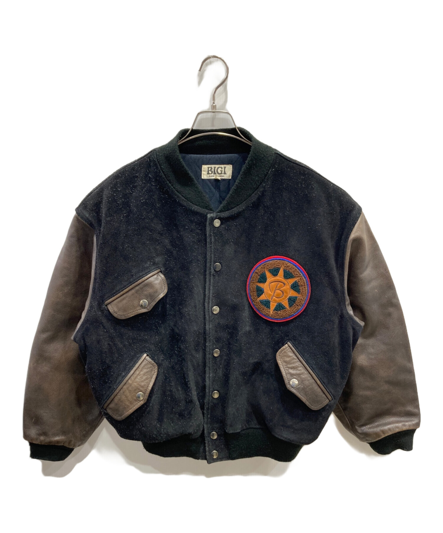 中古・古着通販】BIGI (ビギ) スタジャン ブラック×ブラウン サイズ:M
