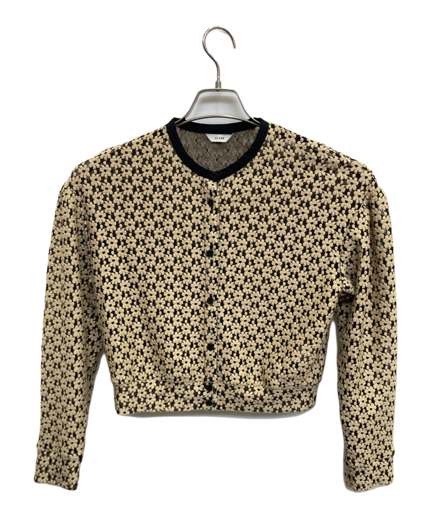 値下げCLANEクラネ 3D FLOWER LACE CARDIGAN 中古・古着通販】CLANE (クラネ) 3D FLOWER LACE CARDIGAN ベージュ