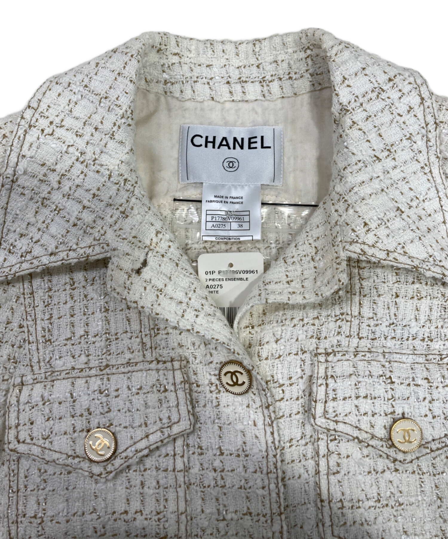 中古・古着通販】CHANEL (シャネル) ココマークボタン ツイードベスト