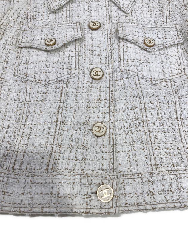 中古・古着通販】CHANEL (シャネル) ココマークボタン ツイードベスト