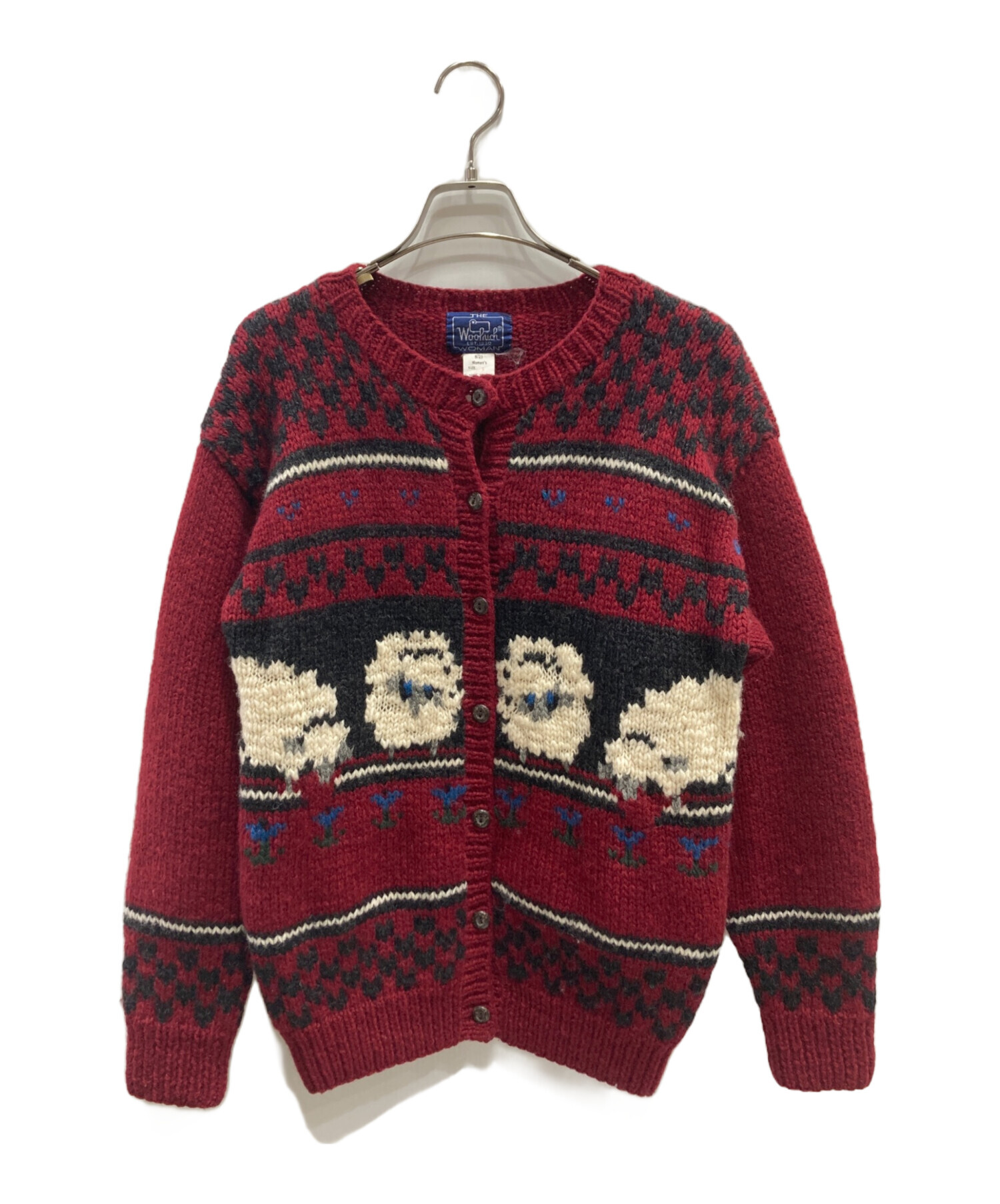 中古・古着通販】WOOLRICH (ウールリッチ) カーディガン レッド サイズ 