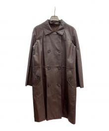 【未使用】DAMA collection ベルト付ノーカラーラムレザーコート 中古・古着通販】DAMA collection (ダーマコレクション) ラムレザー