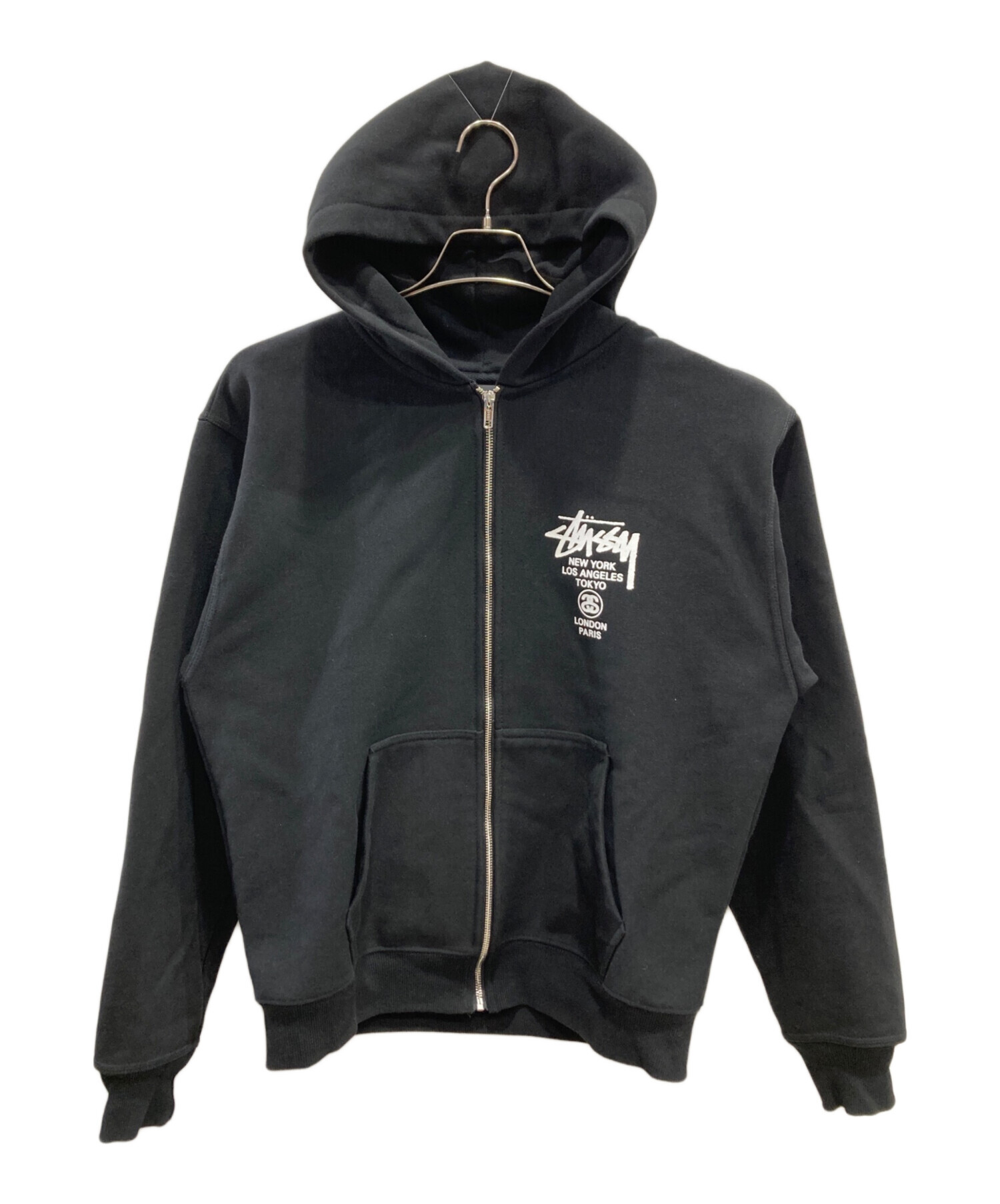 中古・古着通販】stussy (ステューシー) ジップパーカー ブラック