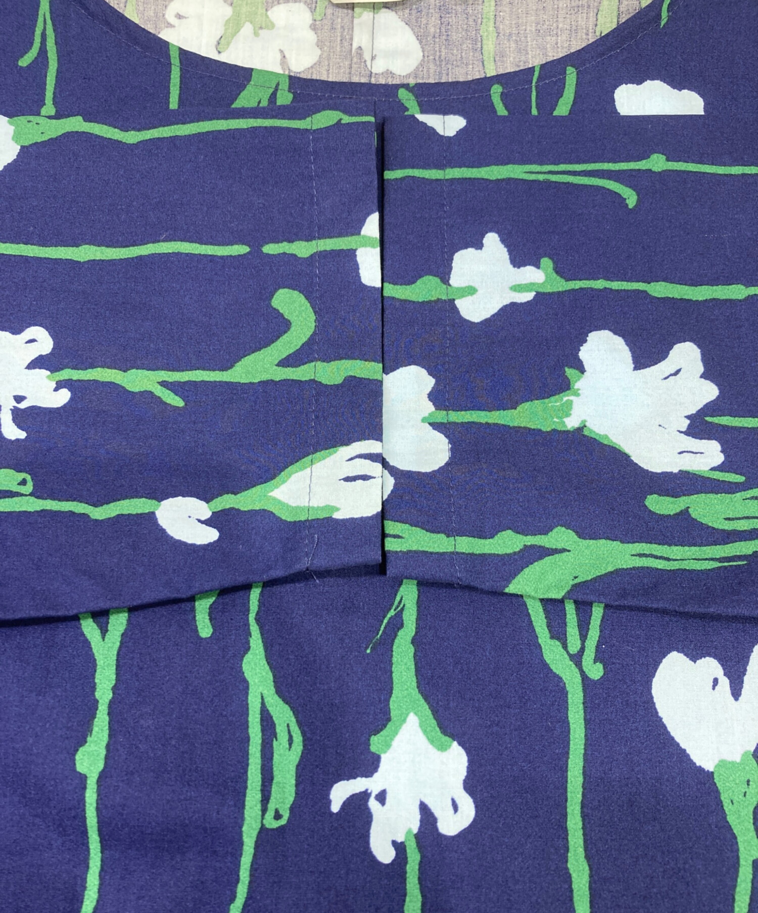 未使用に近い　marimekko 花柄ワンピース 38 中古・古着通販】marimekko (マリメッコ) ワンピース ネイビー サイズ