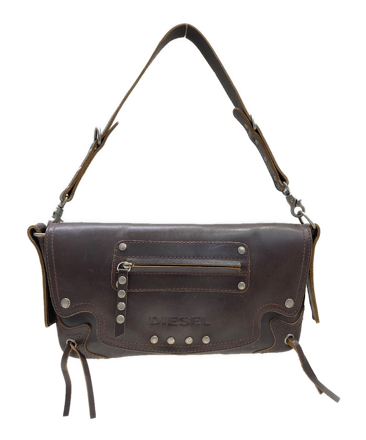 DIESEL 　ディーゼル　ワンショルダーバッグ　三日月　ヴィンテージ加工　古着 DIESEL ディーゼル ワンショルダーバッグ 三日月 ヴィンテージ加工 古着