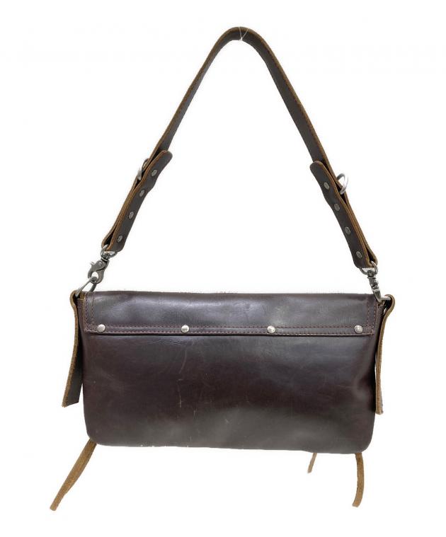 DIESEL / ディーゼル ■ショルダー バッグ レザー メタル ブラウン　ネイビー ブランド【バック/BAG/鞄/カバン】 【中古】 中古・古着通販】DIESEL (ディーゼル) ワンショルダーバッグ ブラウン