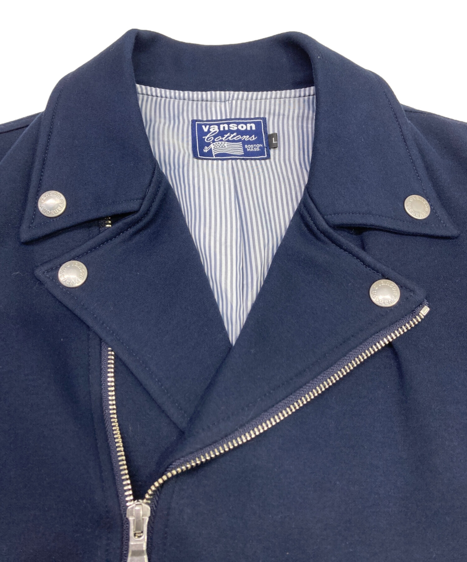 中古・古着通販】VANSON (バンソン) コットンライダースジャケット