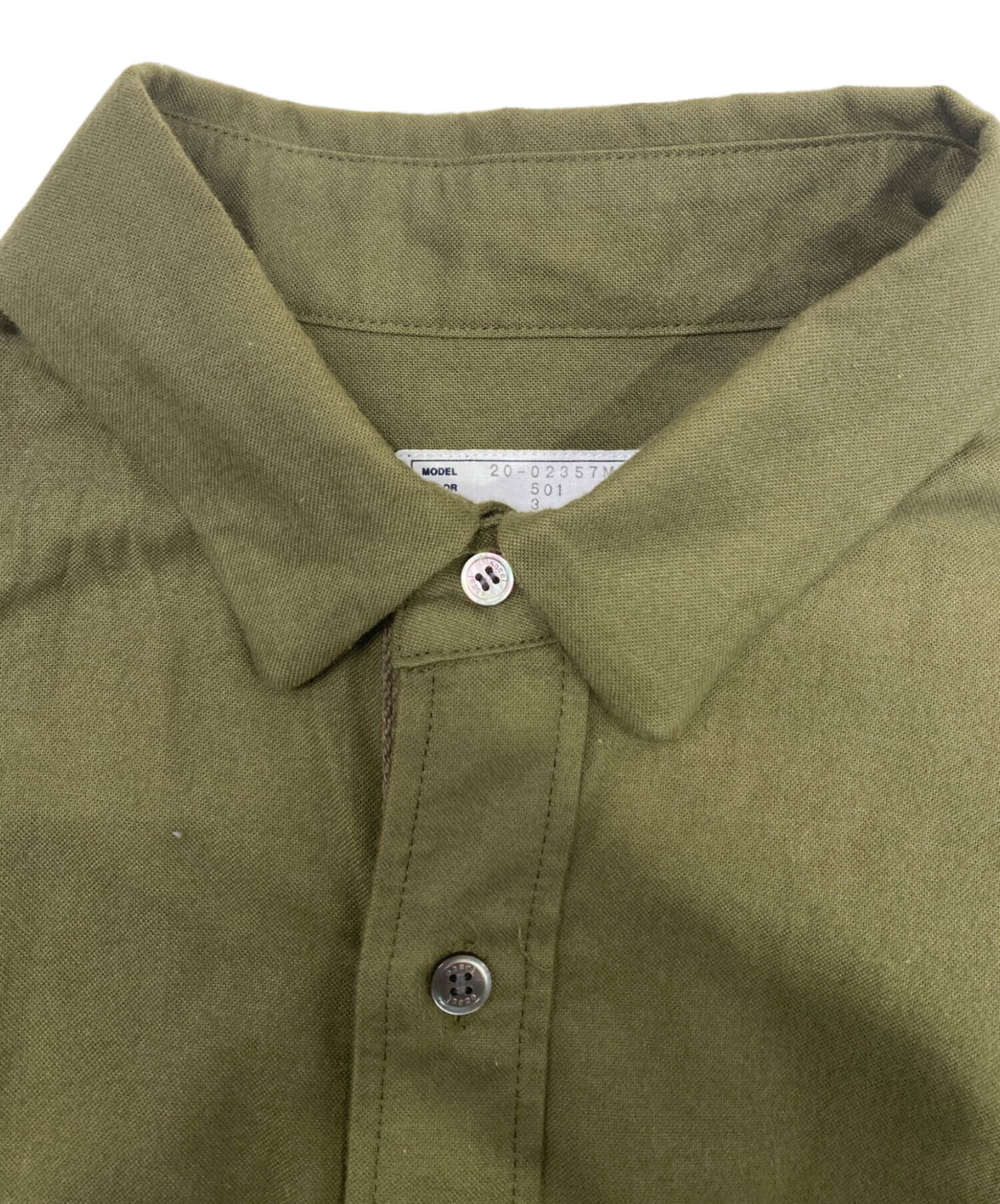 中古・古着通販】sacai (サカイ) Nylon Twill Cotton Shirt オリーブ 