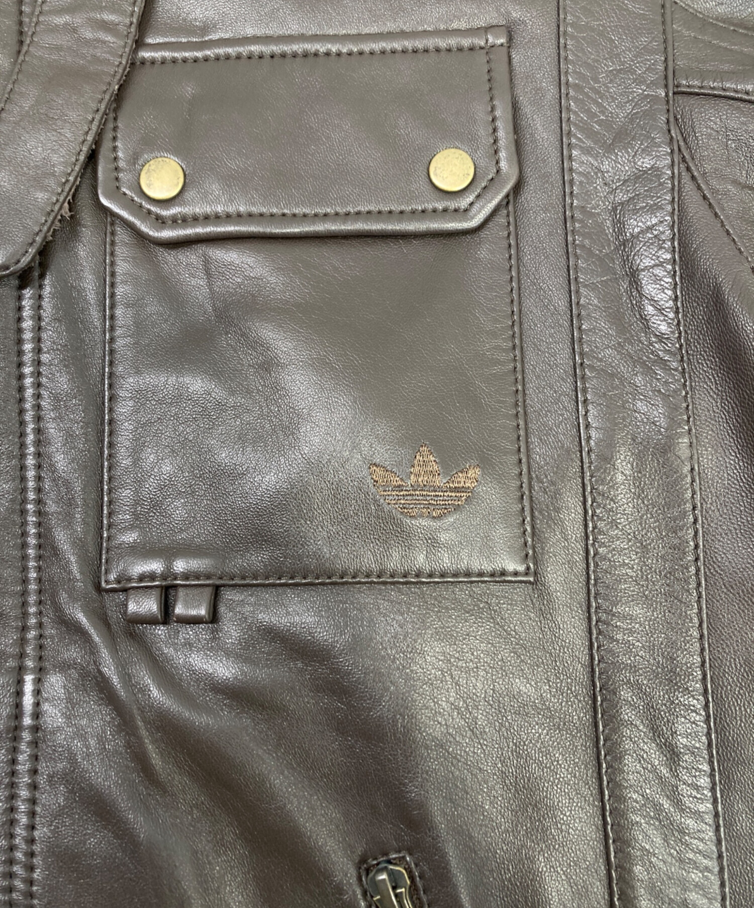 中古・古着通販】adidas (アディダス) ラムレザーシングルライダース