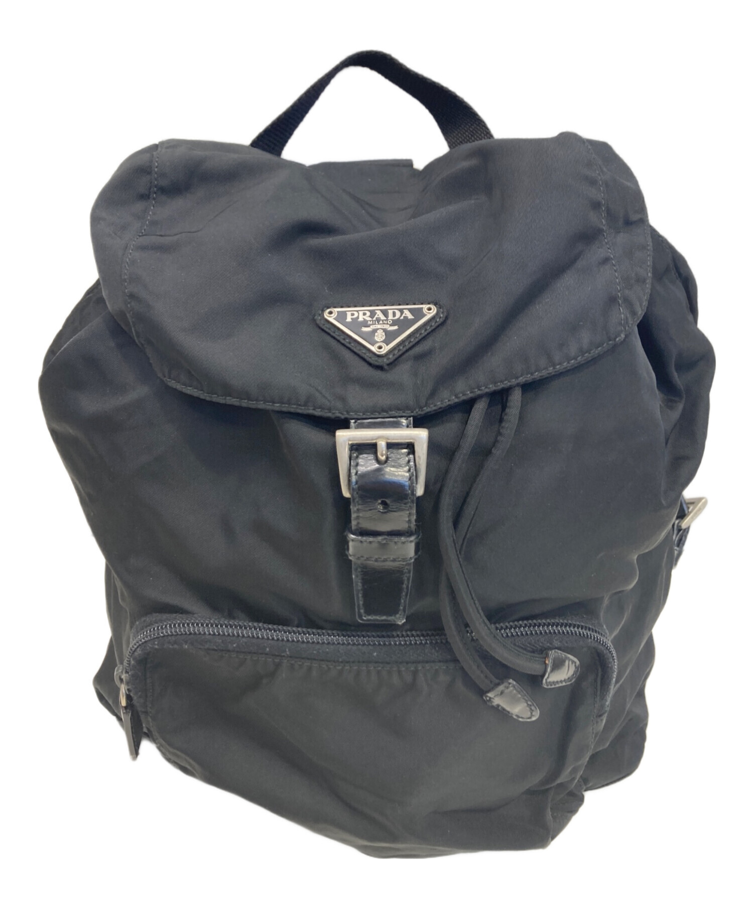 PRADA ブラック ミニナイロンリュック 中古・古着通販】PRADA (プラダ) ナイロンミニリュック ブラック