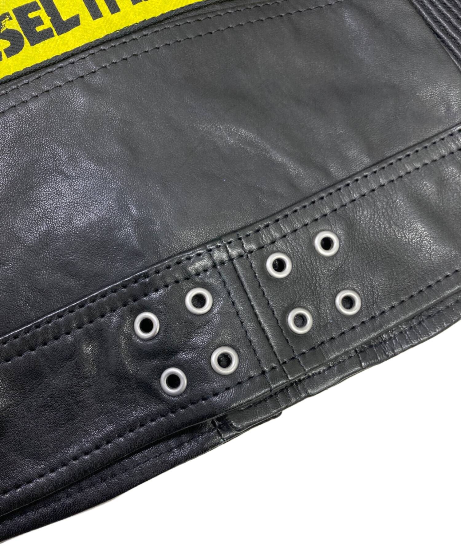 中古・古着通販】DIESEL (ディーゼル) レザーライダースジャケット