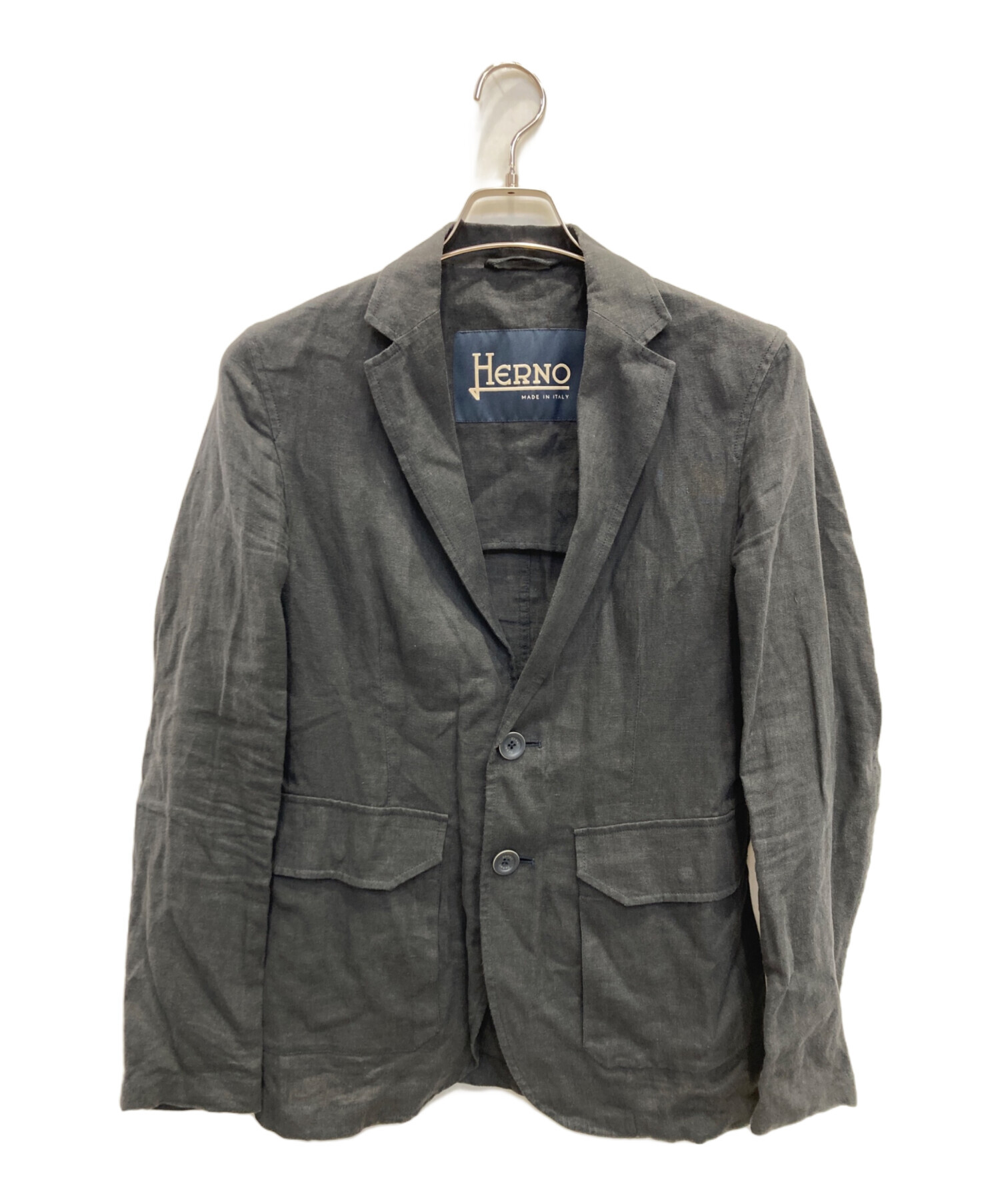 専用　HERNO / ヘルノ リネンジャケット 中古・古着通販】HERNO (ヘルノ) リネンジャケット グレー サイズ:44