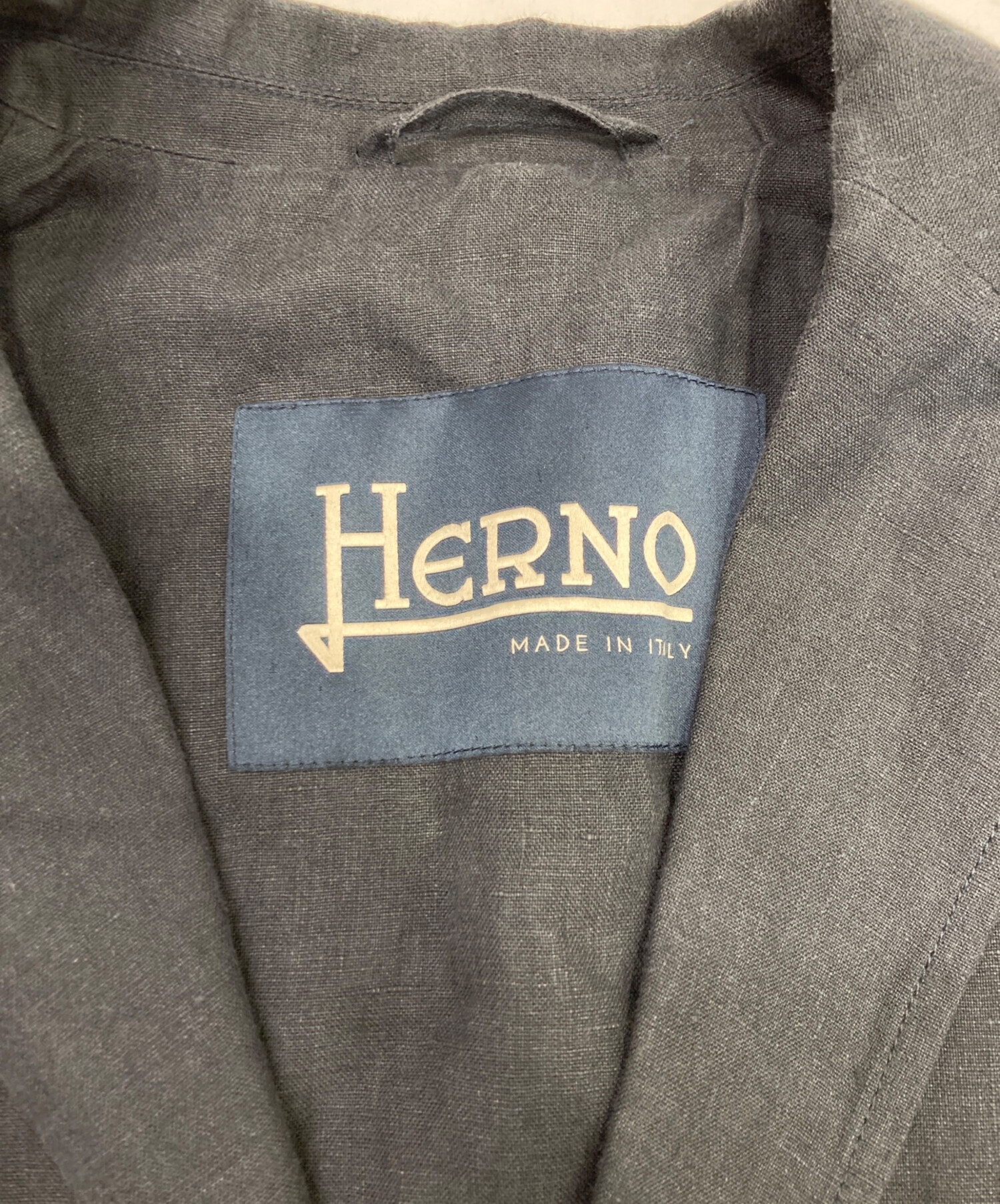 中古・古着通販】HERNO (ヘルノ) リネンジャケット グレー サイズ:44