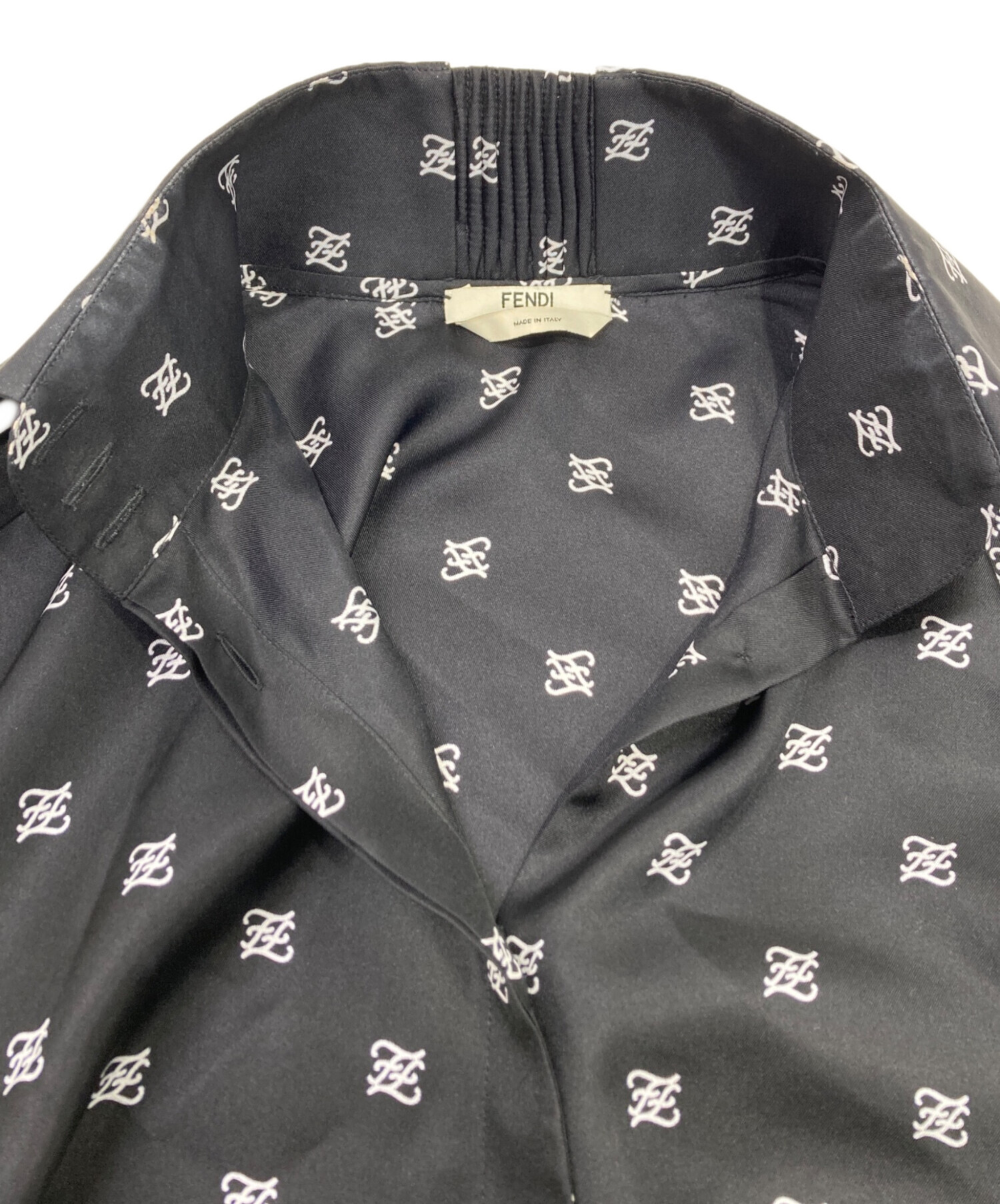 FENDI シルクワンピース　長袖 中古・古着通販】FENDI (フェンディ) シルクツイルドレスワンピース