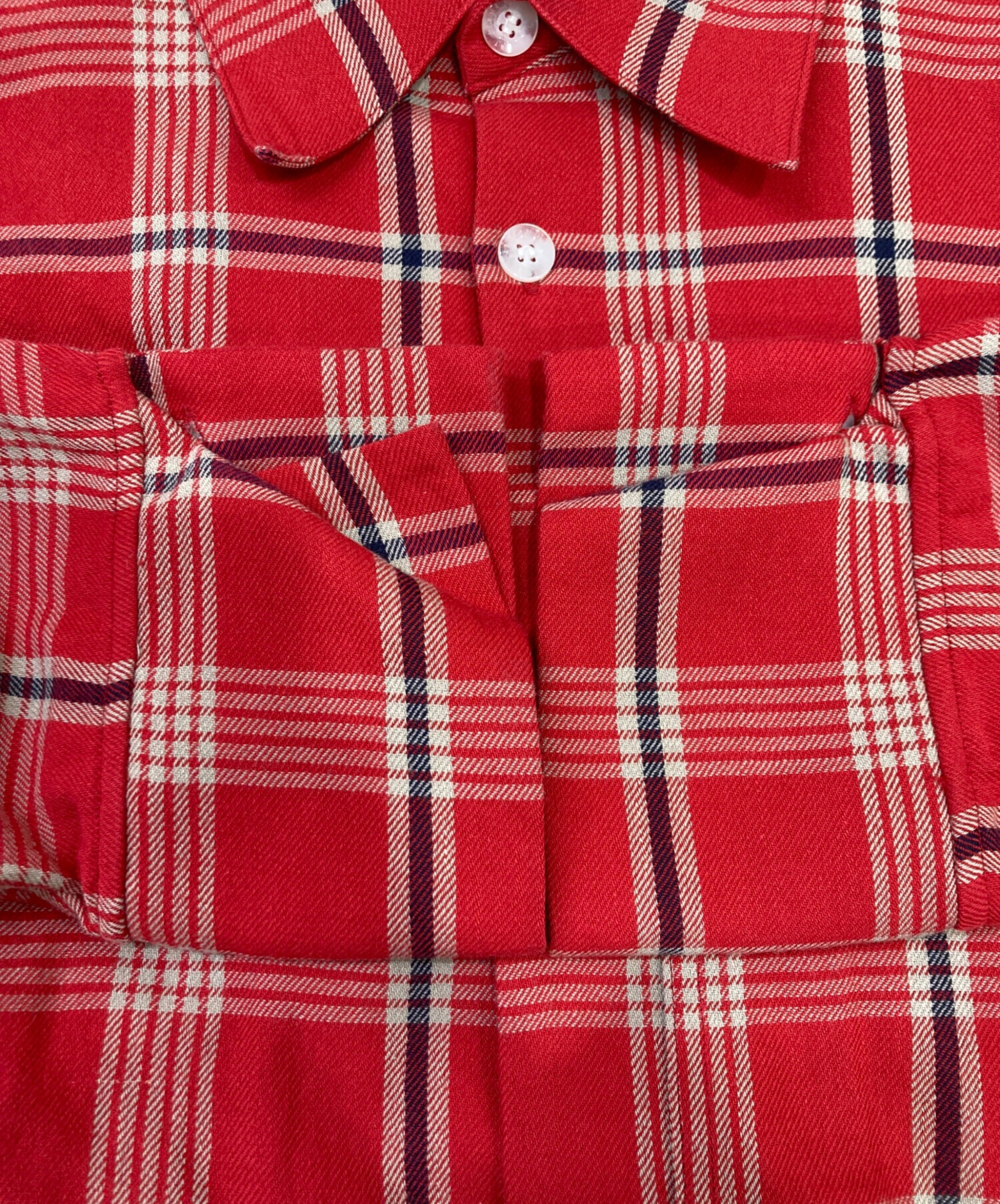 Shinya Kozukaアンティークバギー 赤 S 100%コットン Shinya Kozukaアンティークバギー 赤 S 100%コットン Shinya Kozuka