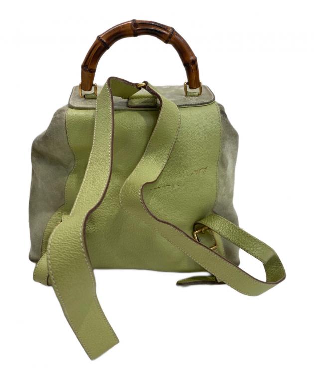中古・古着通販】GUCCI (グッチ) バンブーリュック グリーン｜ブランド